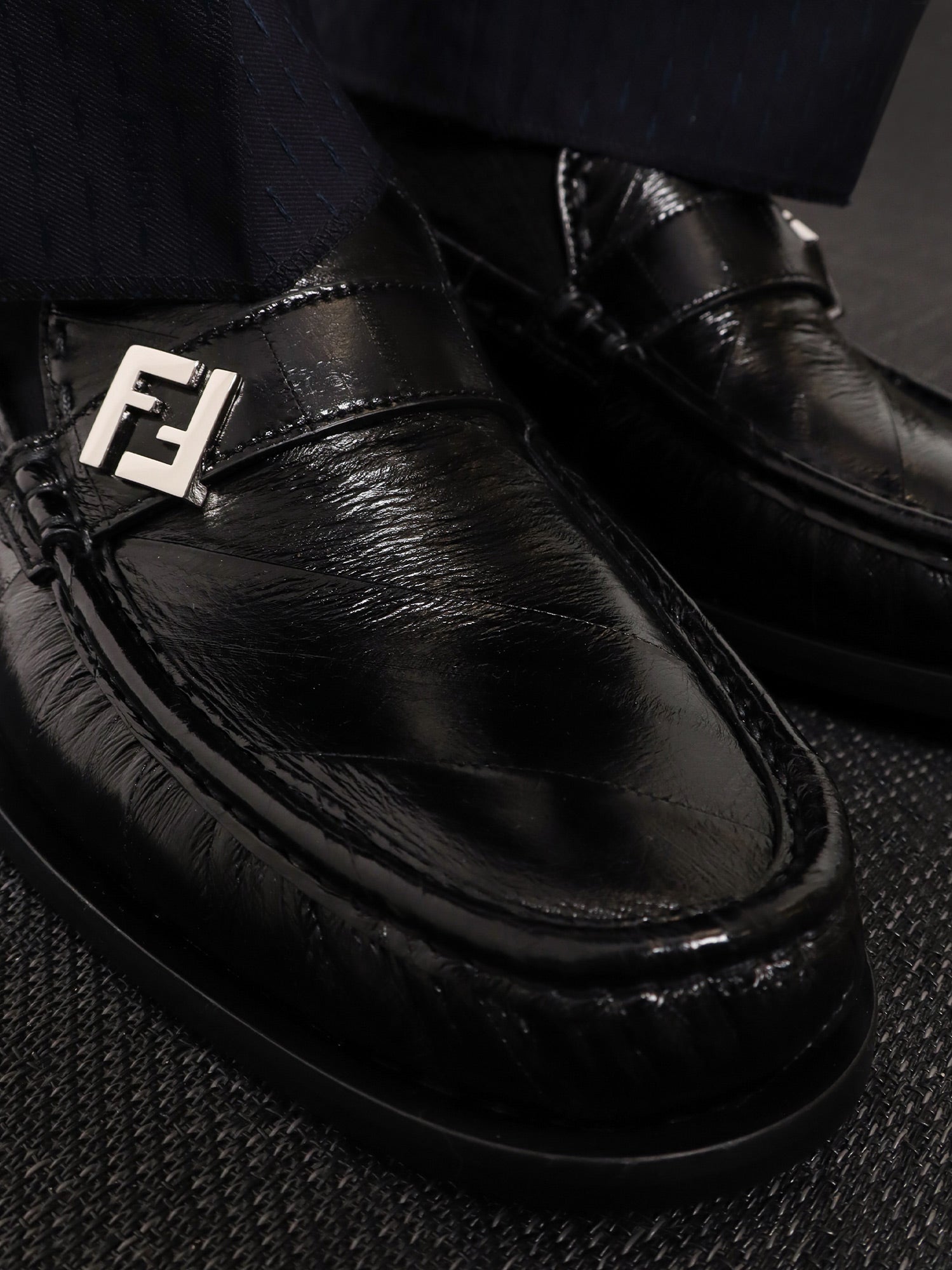 Fendi Missina Leather Loafers