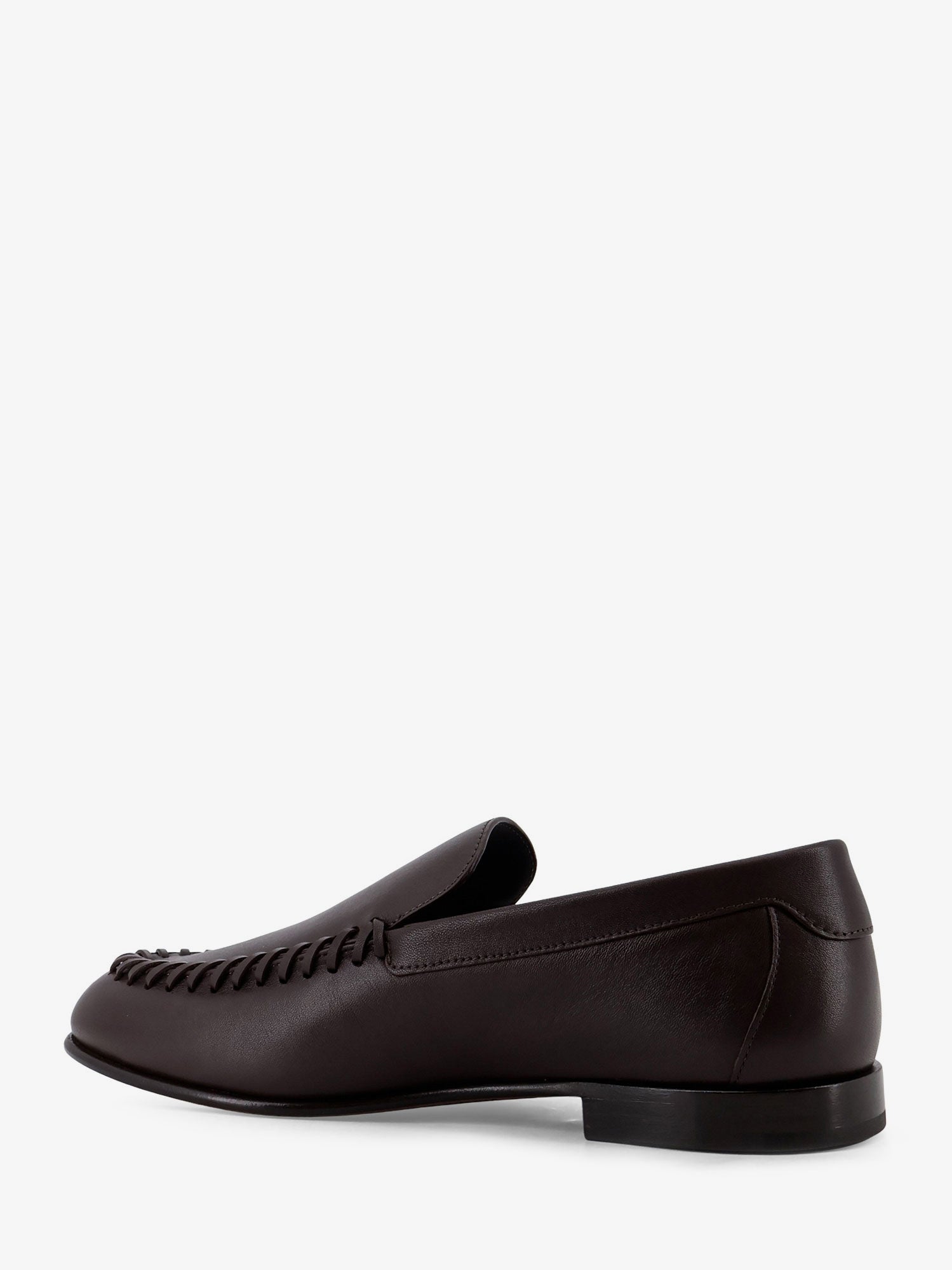 Fendi Leather Loafers With Metal Ff Logo