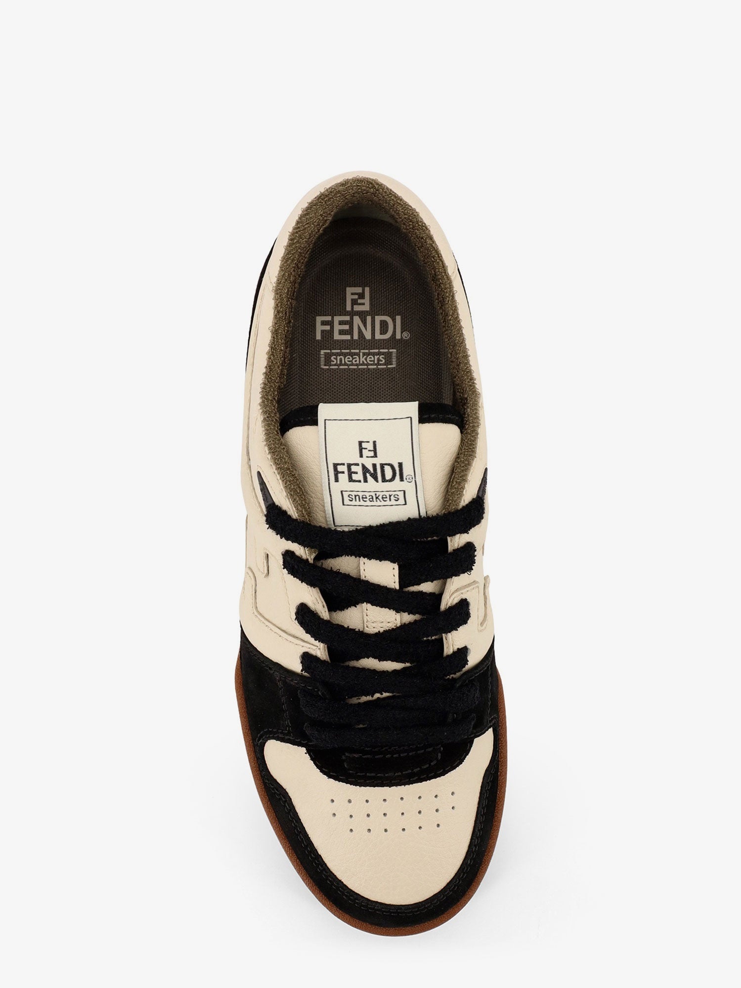 Fendi Fendi Leather Sneakers With Suede Inserts