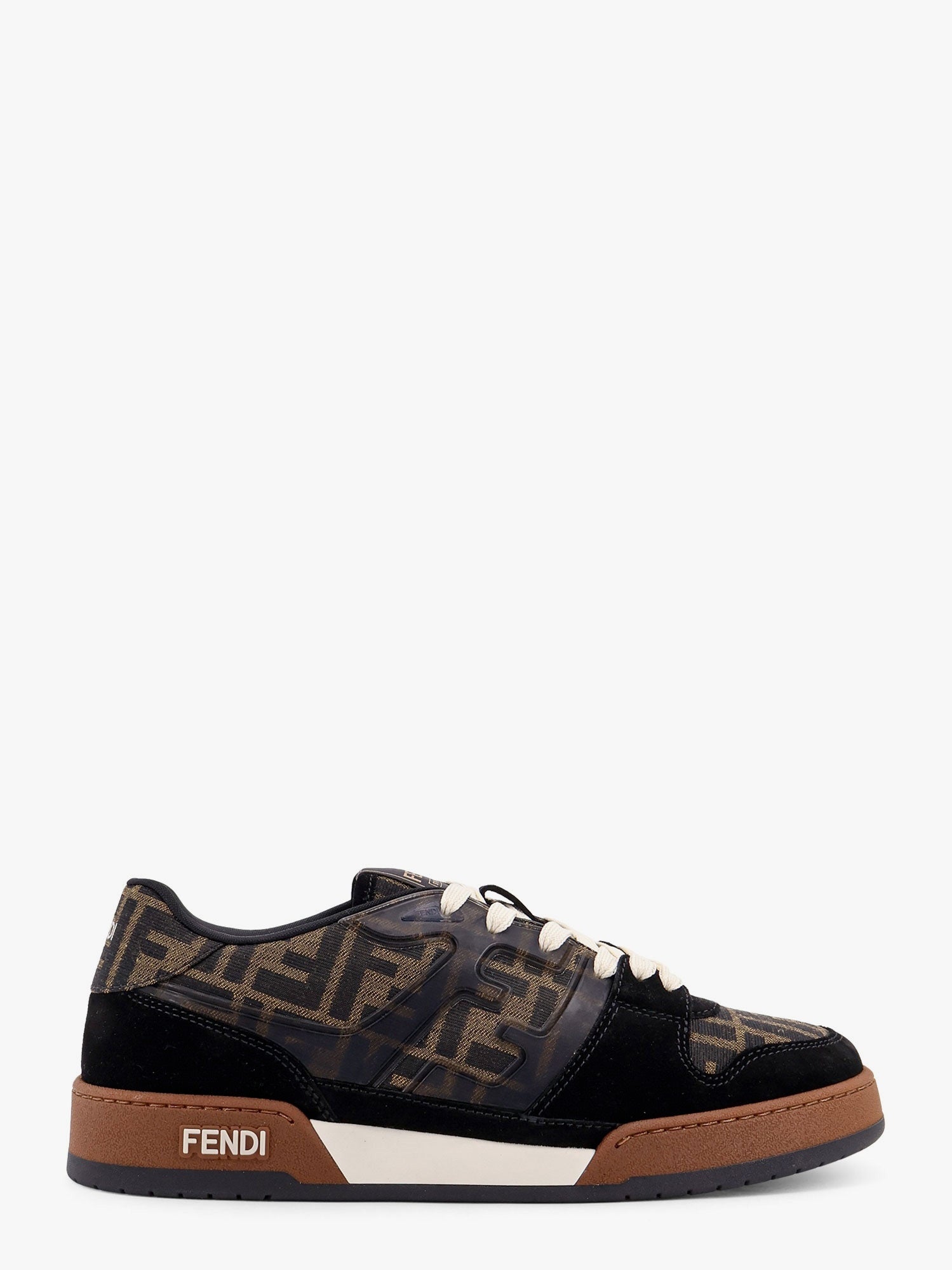 Fendi Fendi Match Ff Jacquard Fabric And Suede Sneakers