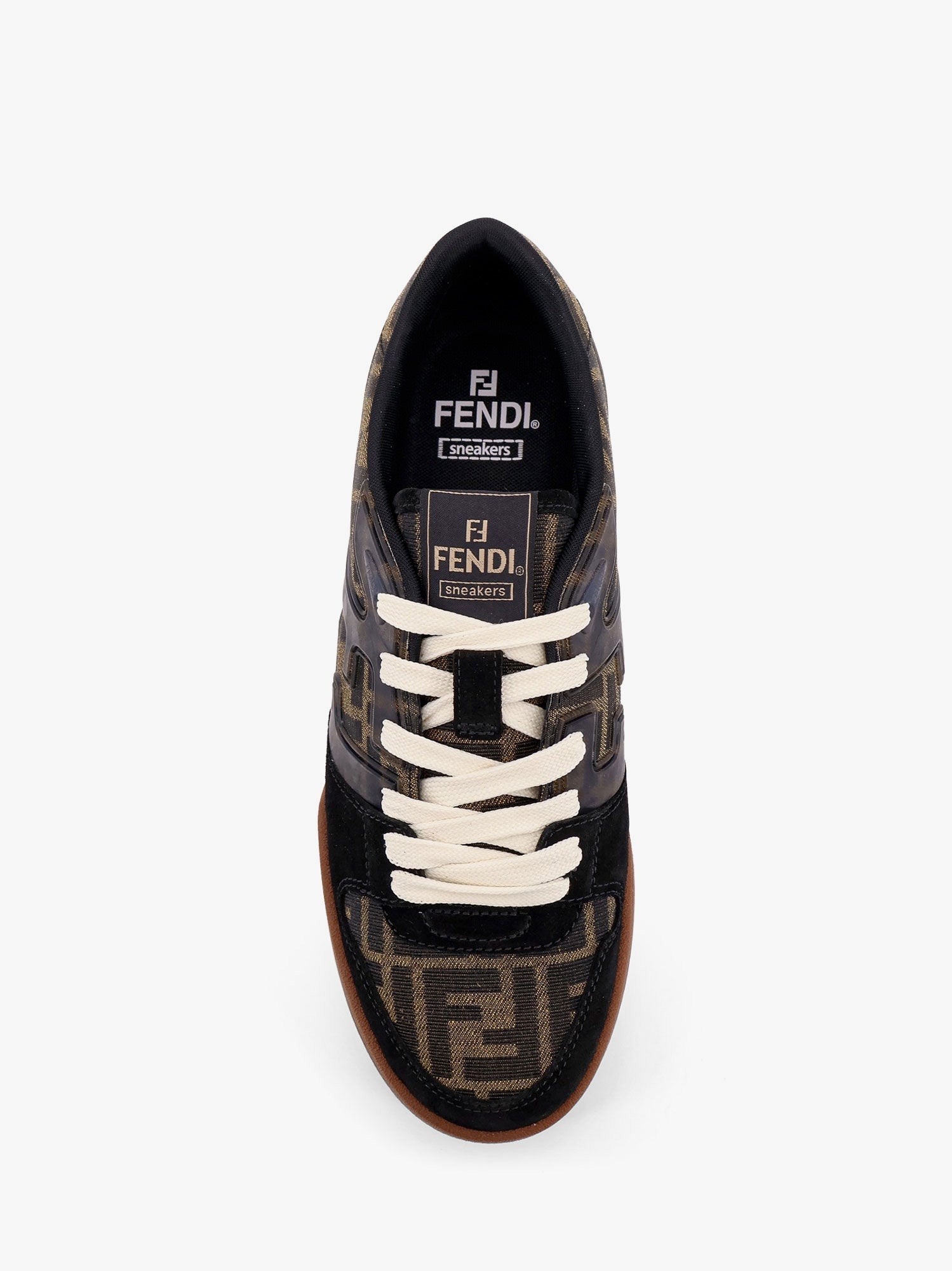 Fendi Fendi Match Ff Jacquard Fabric And Suede Sneakers