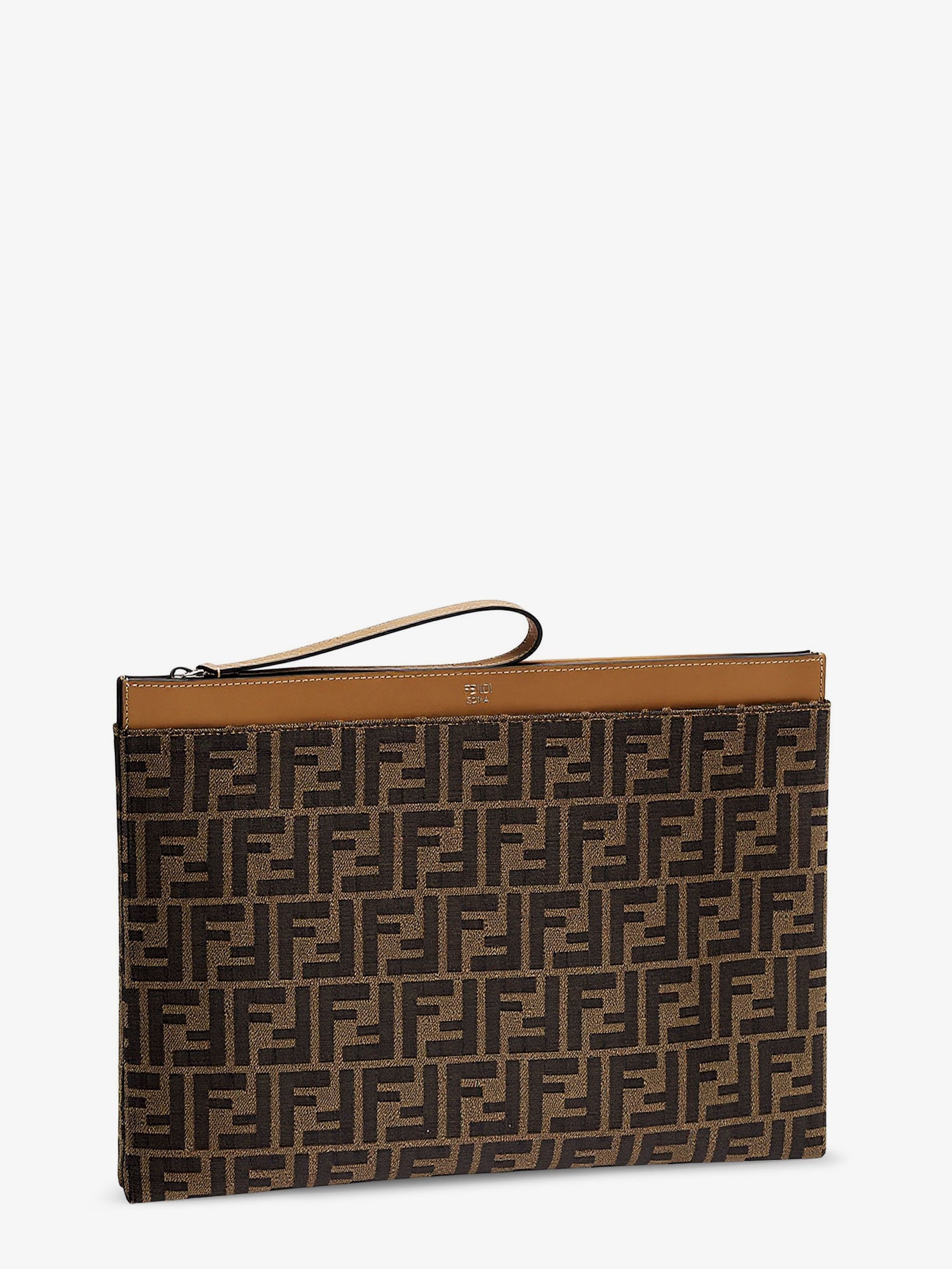 Fendi Ff Jacquard Fabric Flat Pouch Large