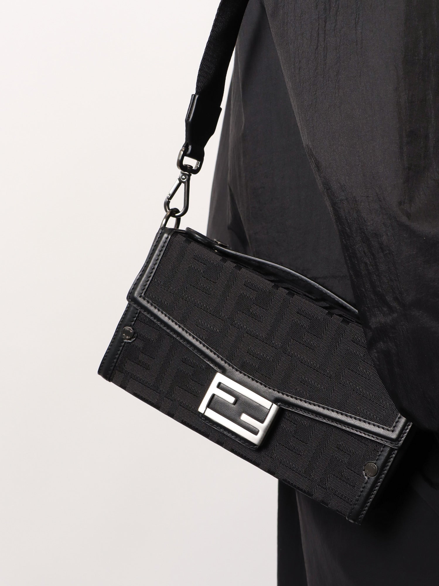 Fendi Baguette Soft Trunk Ff Fabric Crossbody Bag