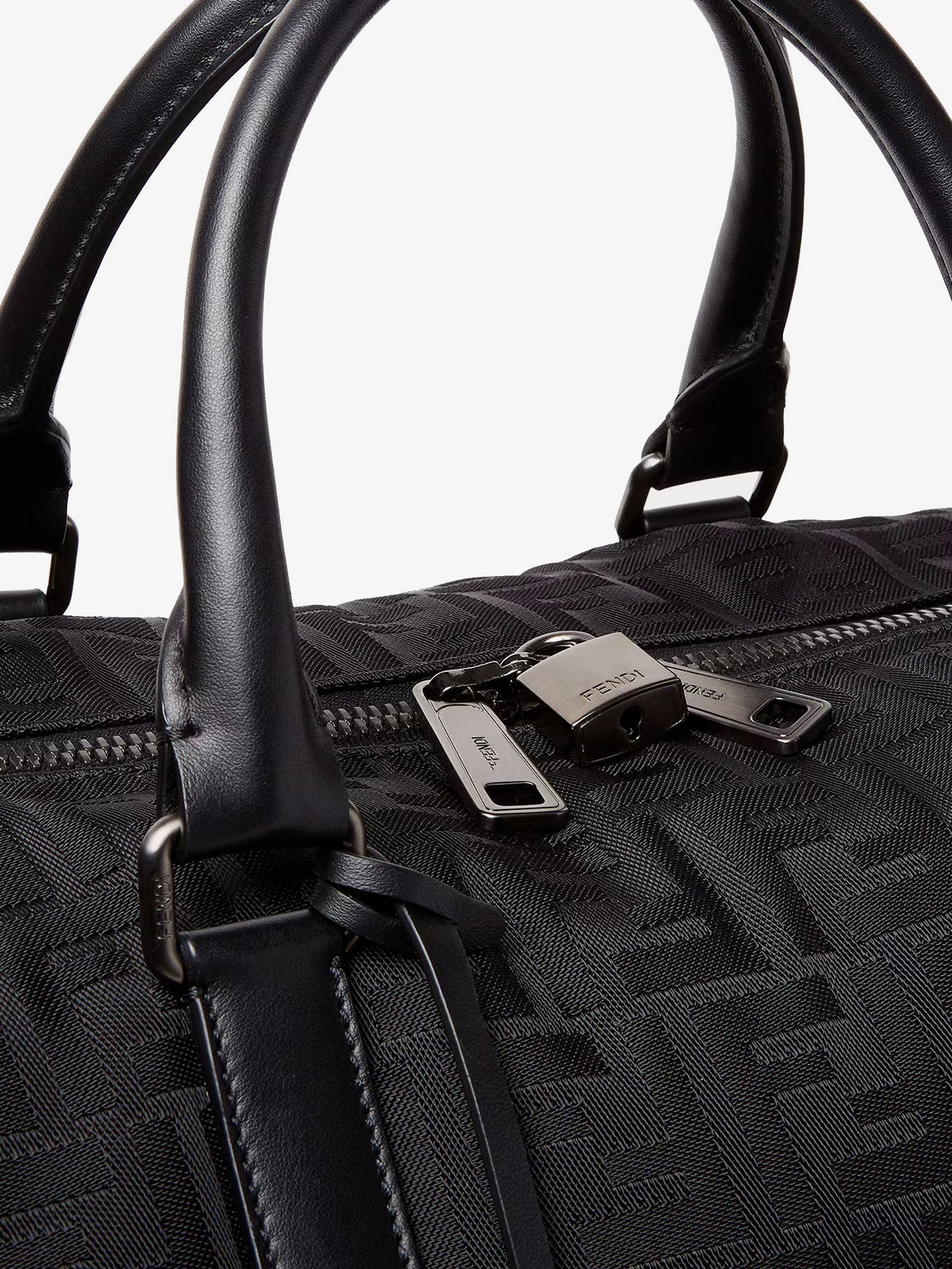 Fendi Ff Nylon Duffel Bag With Leather Inserts