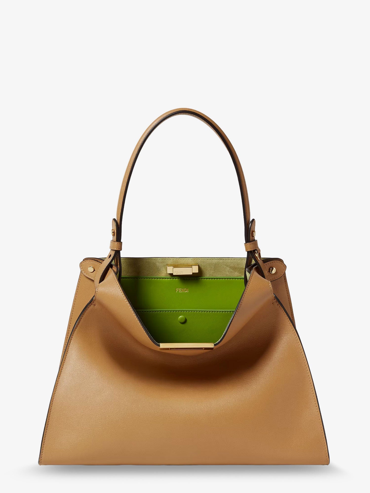 Fendi Fend Way Medium Leather Shoulder Bag With Contrasting Lining