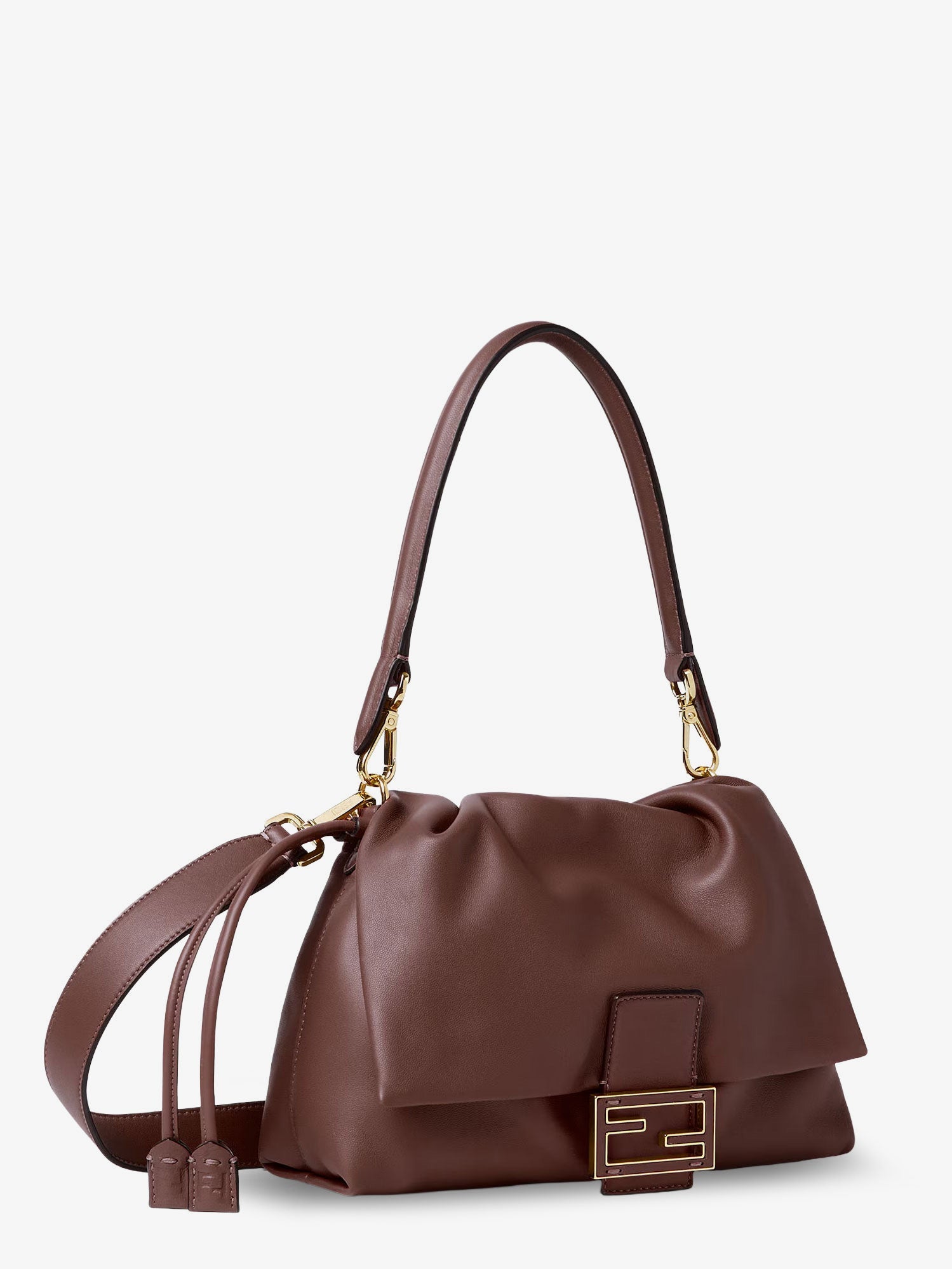 Fendi Mamma Baguette Medium Leather Crossbody Bag