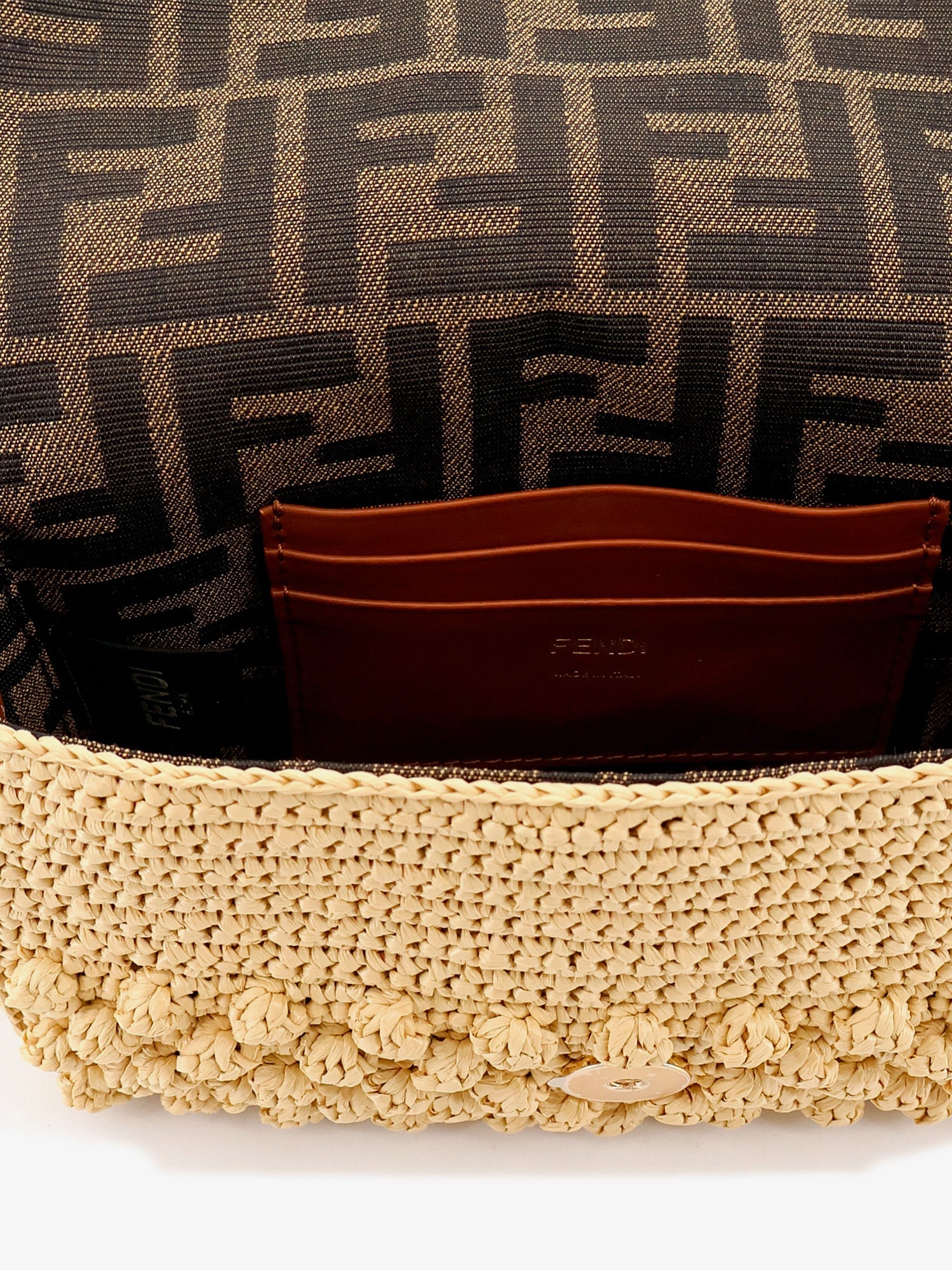 Fendi Baguette® Mini Raffia Crossbody Bag