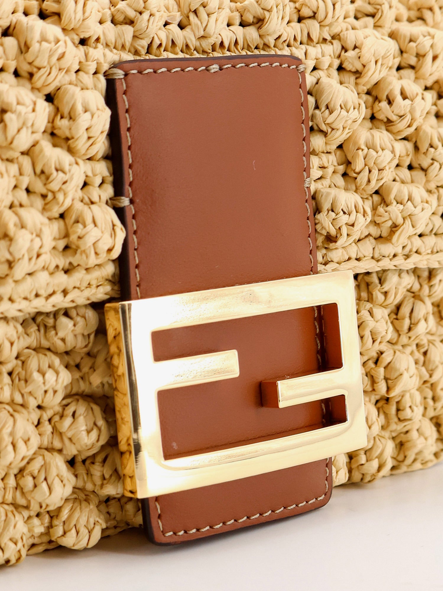 Fendi Baguette® Mini Raffia Crossbody Bag