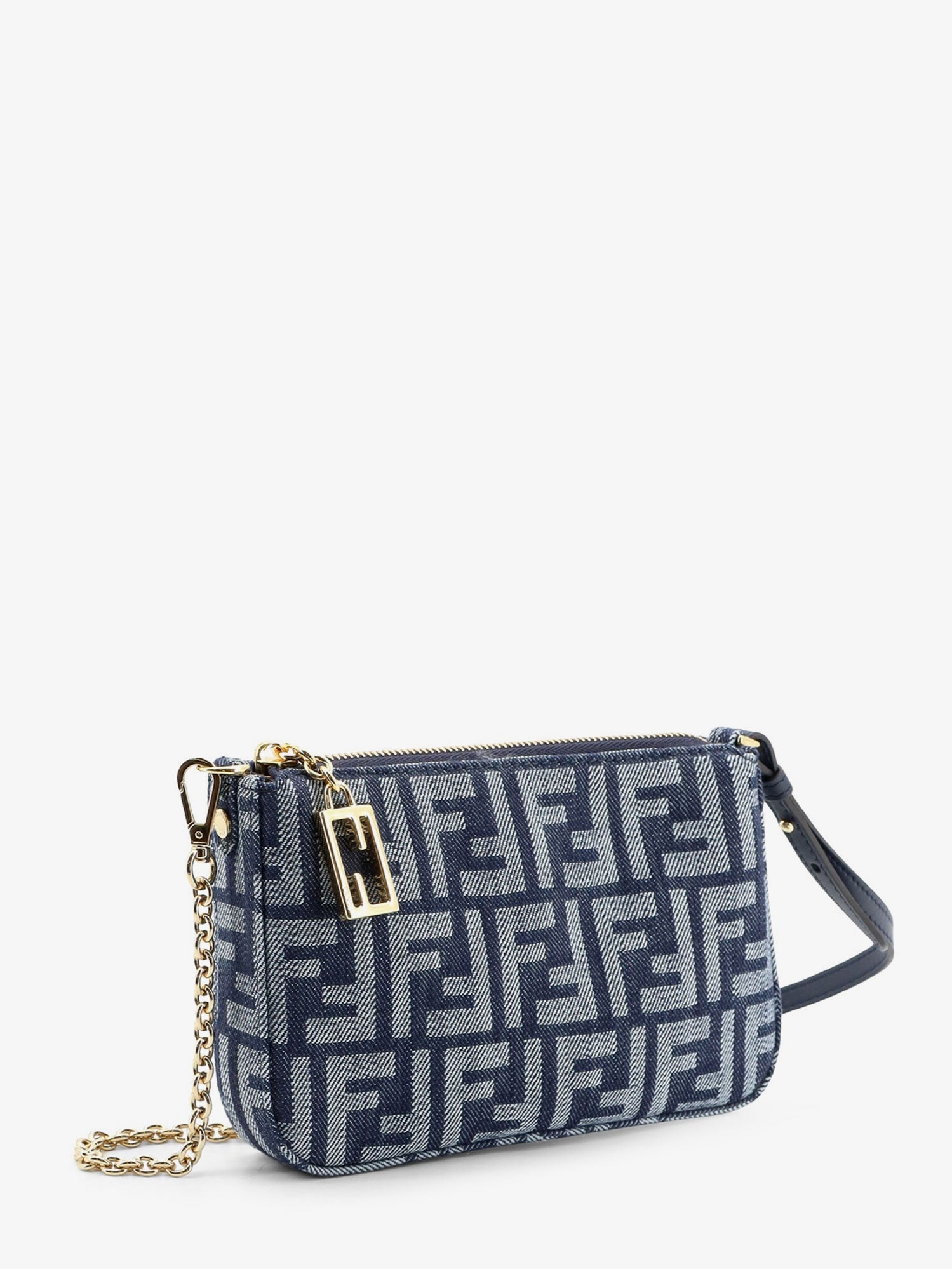 Fendi Baguette Ff Jacquard Fabric Clutch Bag