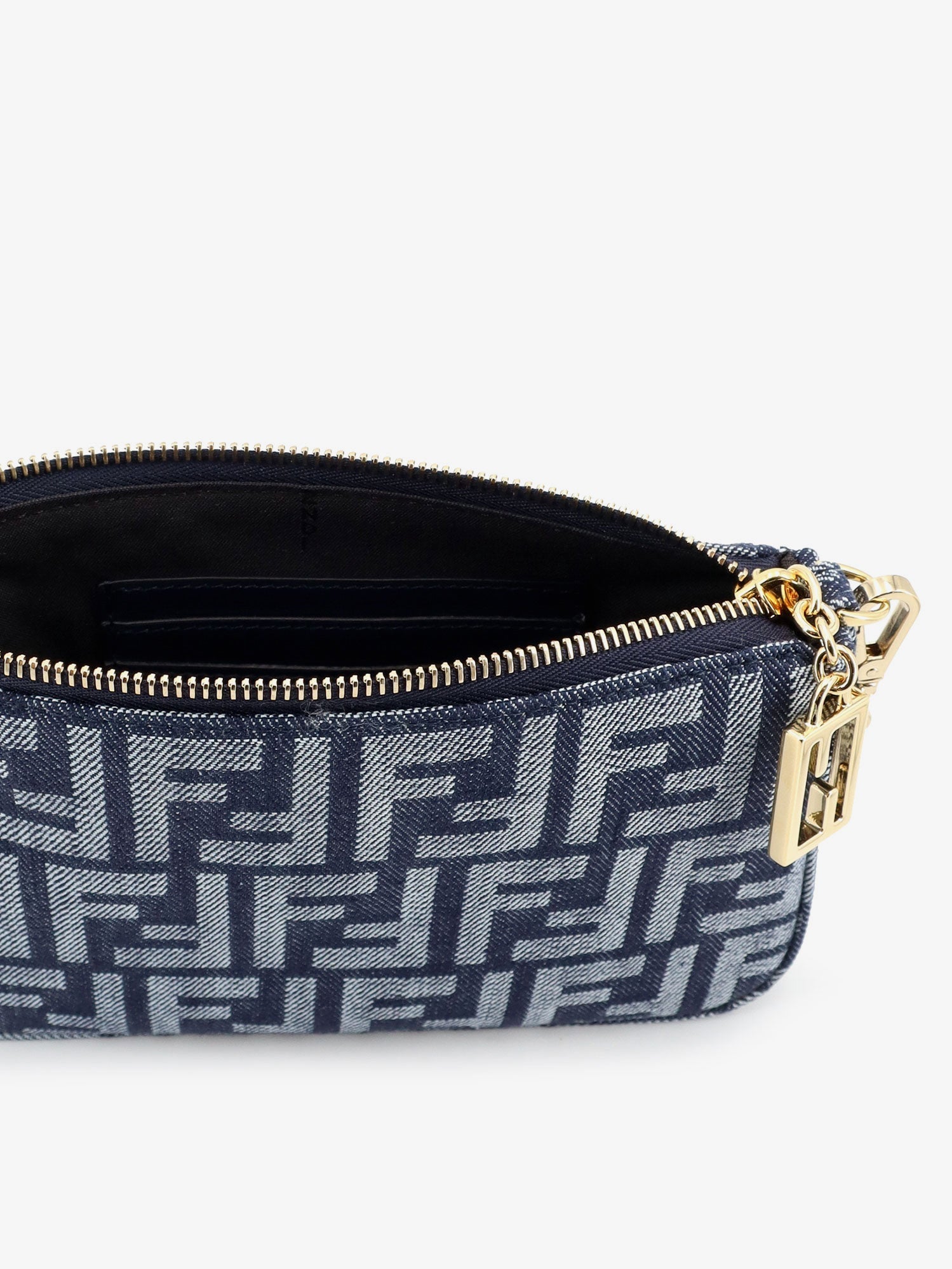 Fendi Baguette Ff Jacquard Fabric Clutch Bag