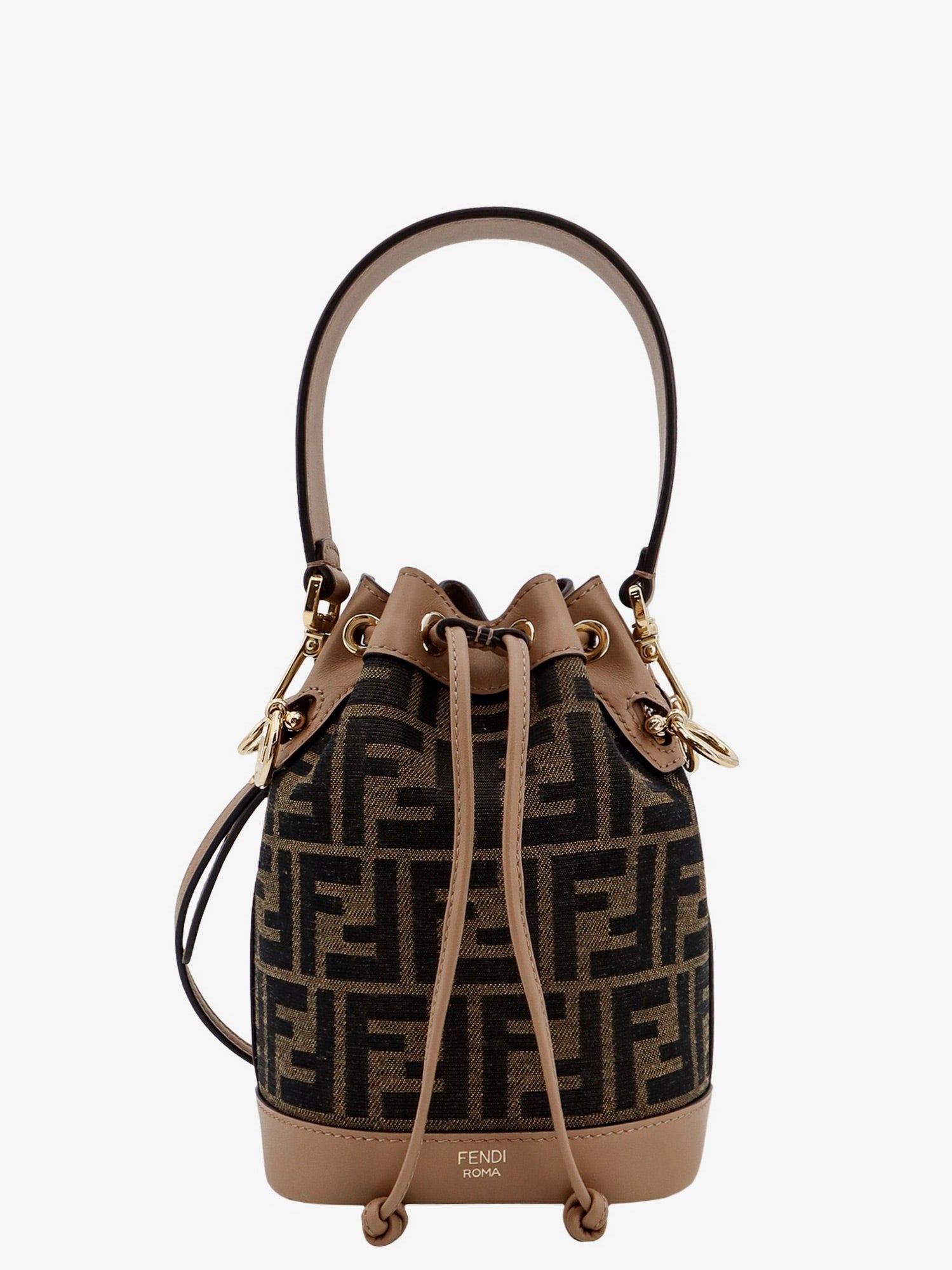 Fendi Mini Mon Tresor Ff Jacquard Fabric Bucket Bag