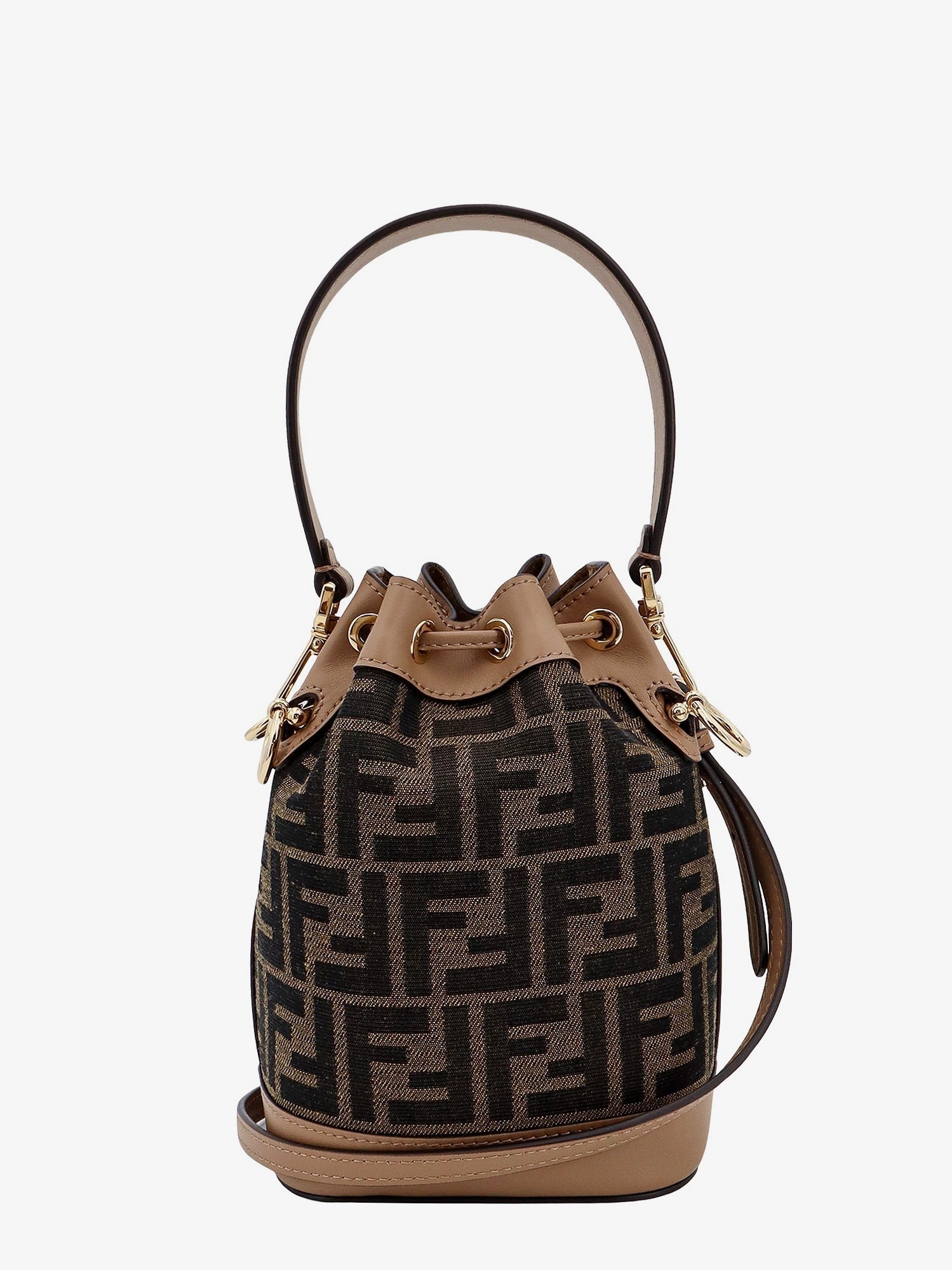 Fendi Mini Mon Tresor Ff Jacquard Fabric Bucket Bag
