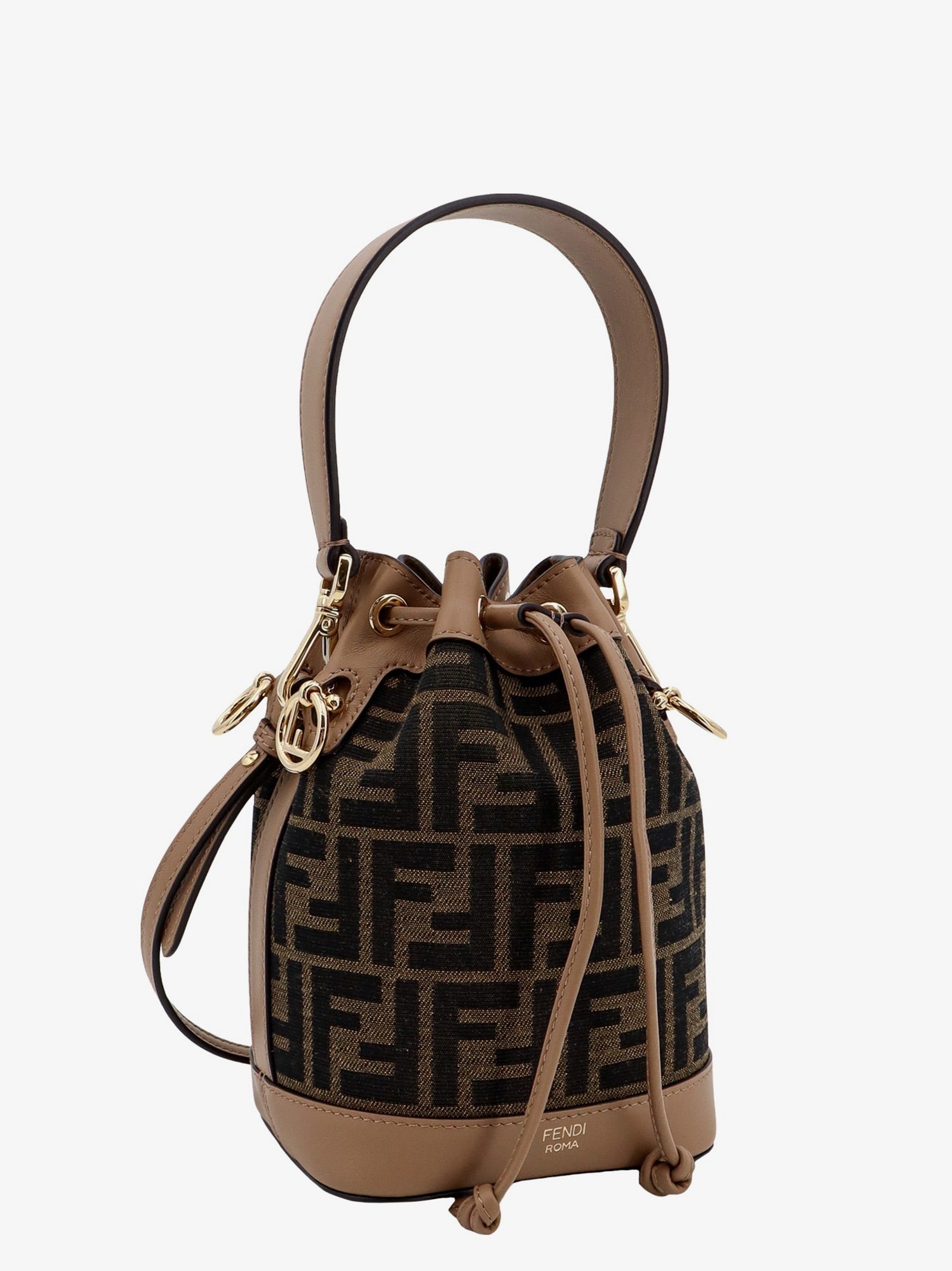 Fendi Mini Mon Tresor Ff Jacquard Fabric Bucket Bag