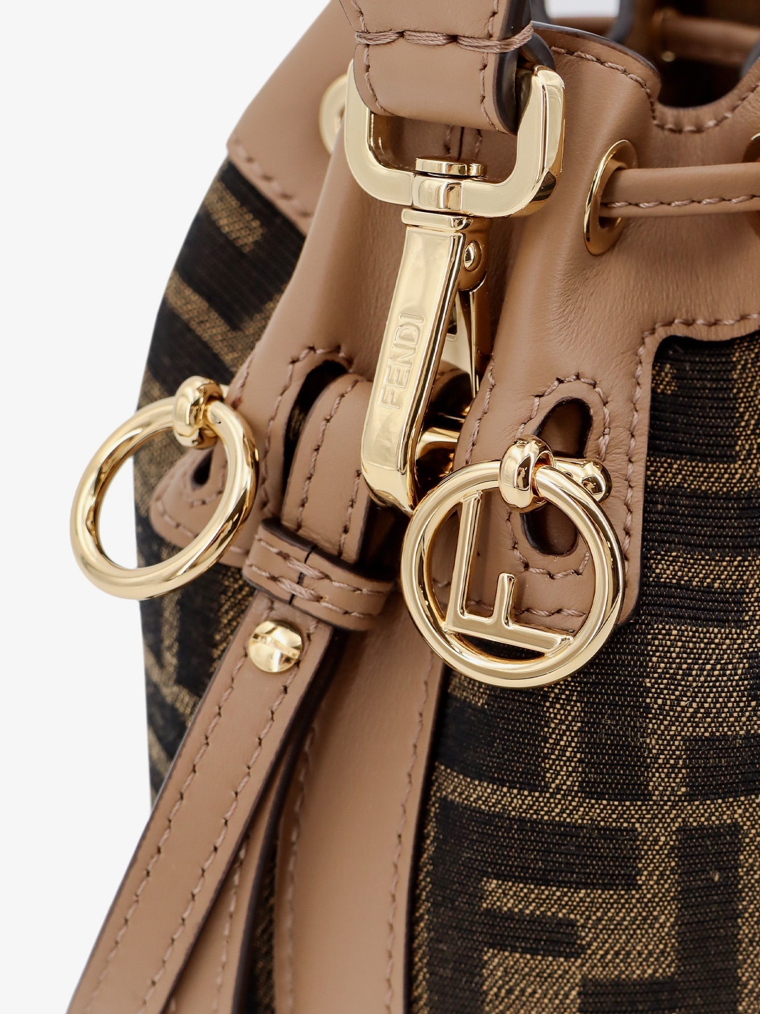 Fendi Mini Mon Tresor Ff Jacquard Fabric Bucket Bag
