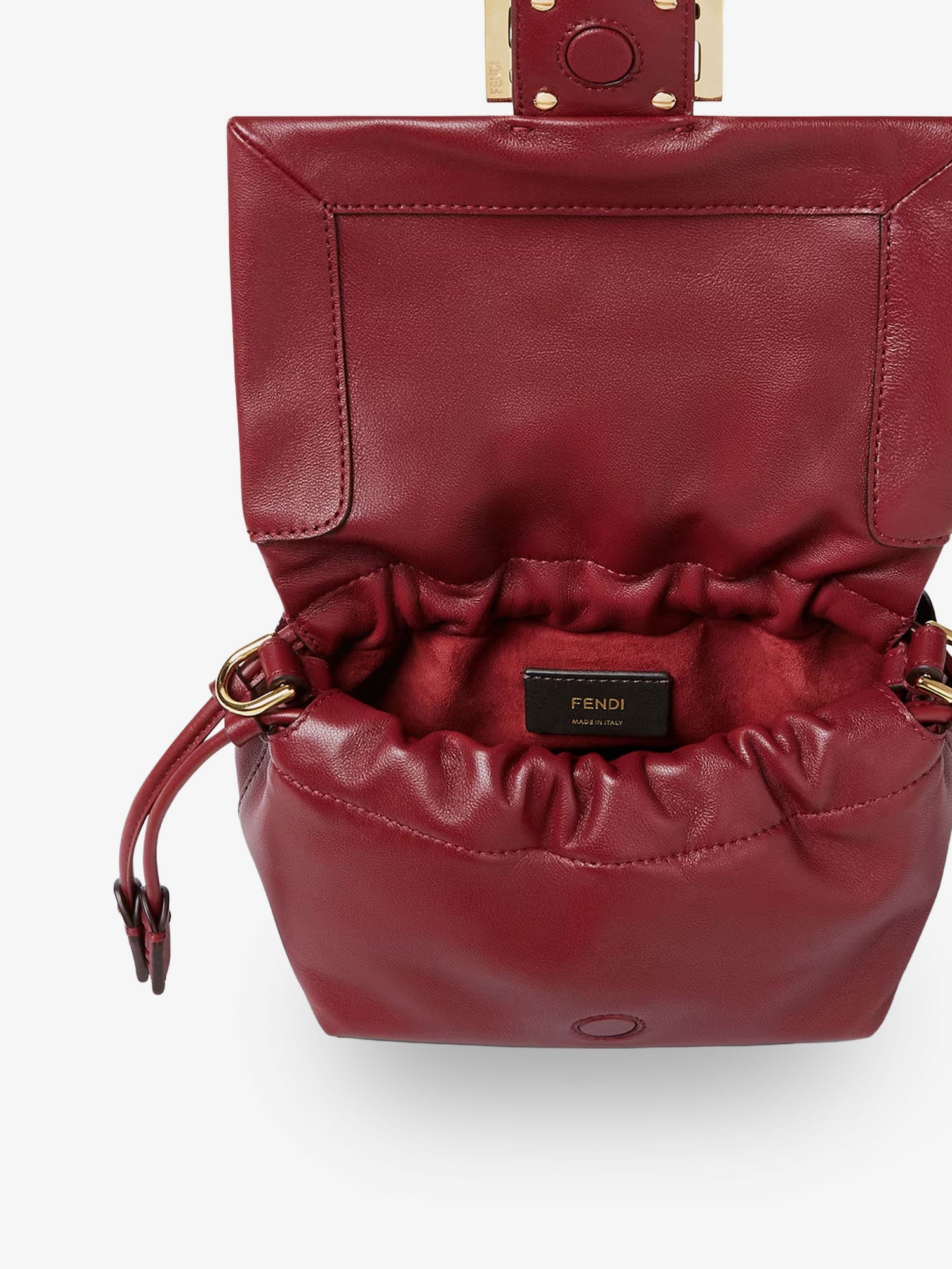 Fendi Mamma Baguette Small Leather Crossbody Bag