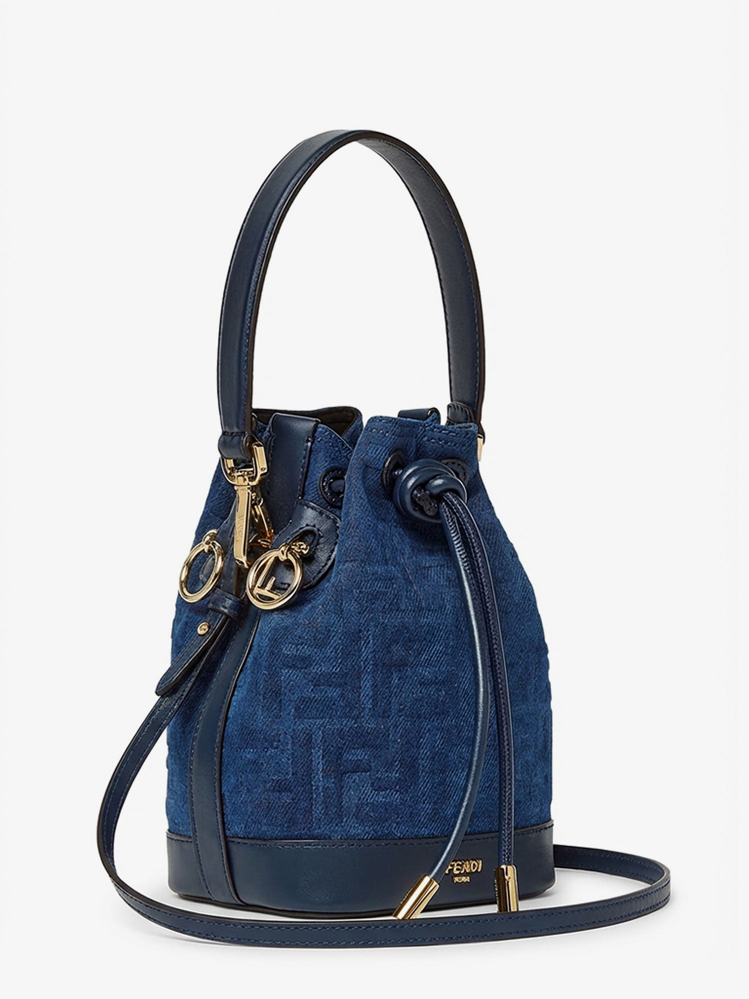 Fendi Mon Tresor Ff Flocked Denim Crossbody Bag
