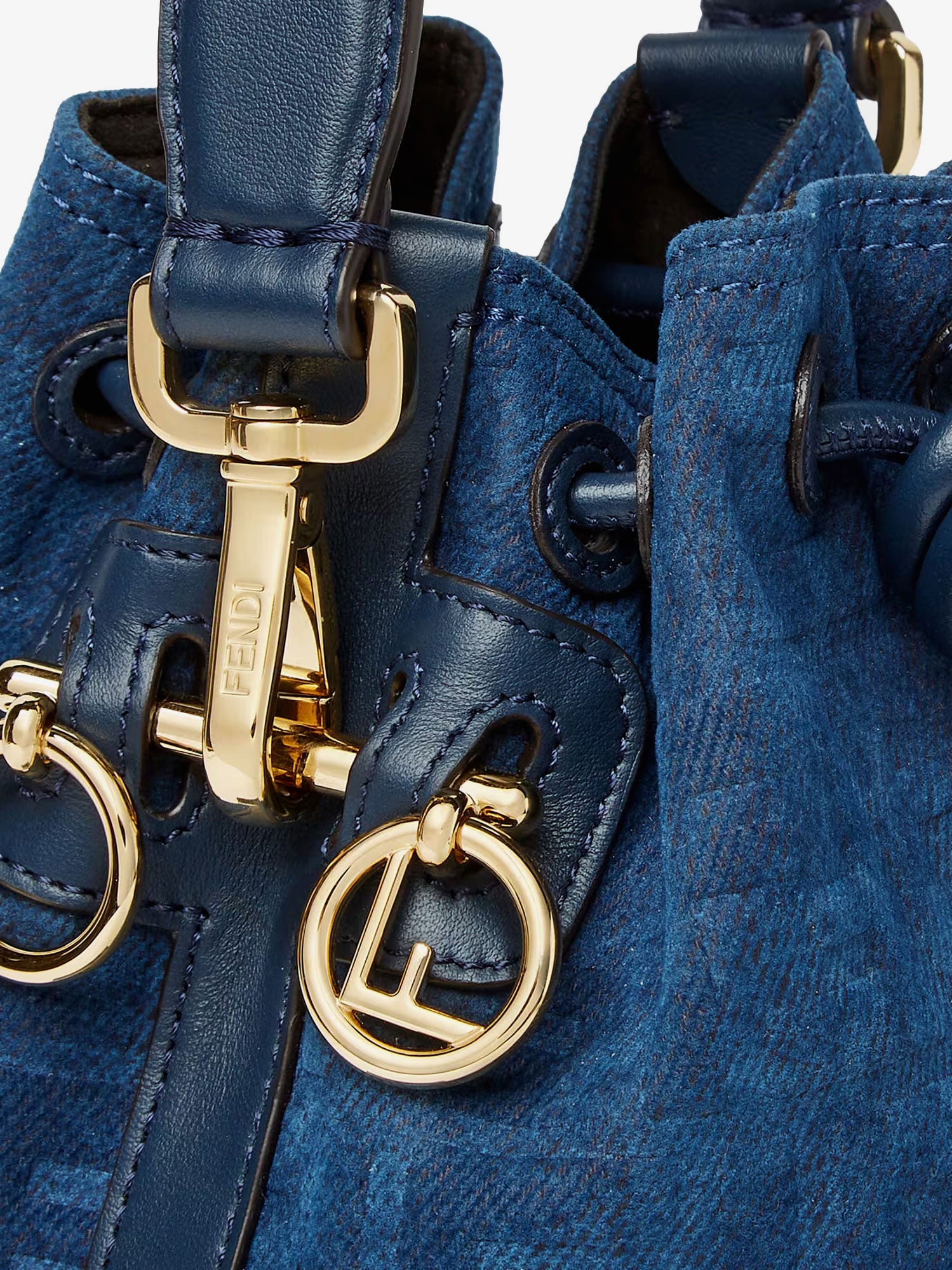 Fendi Mon Tresor Ff Flocked Denim Crossbody Bag