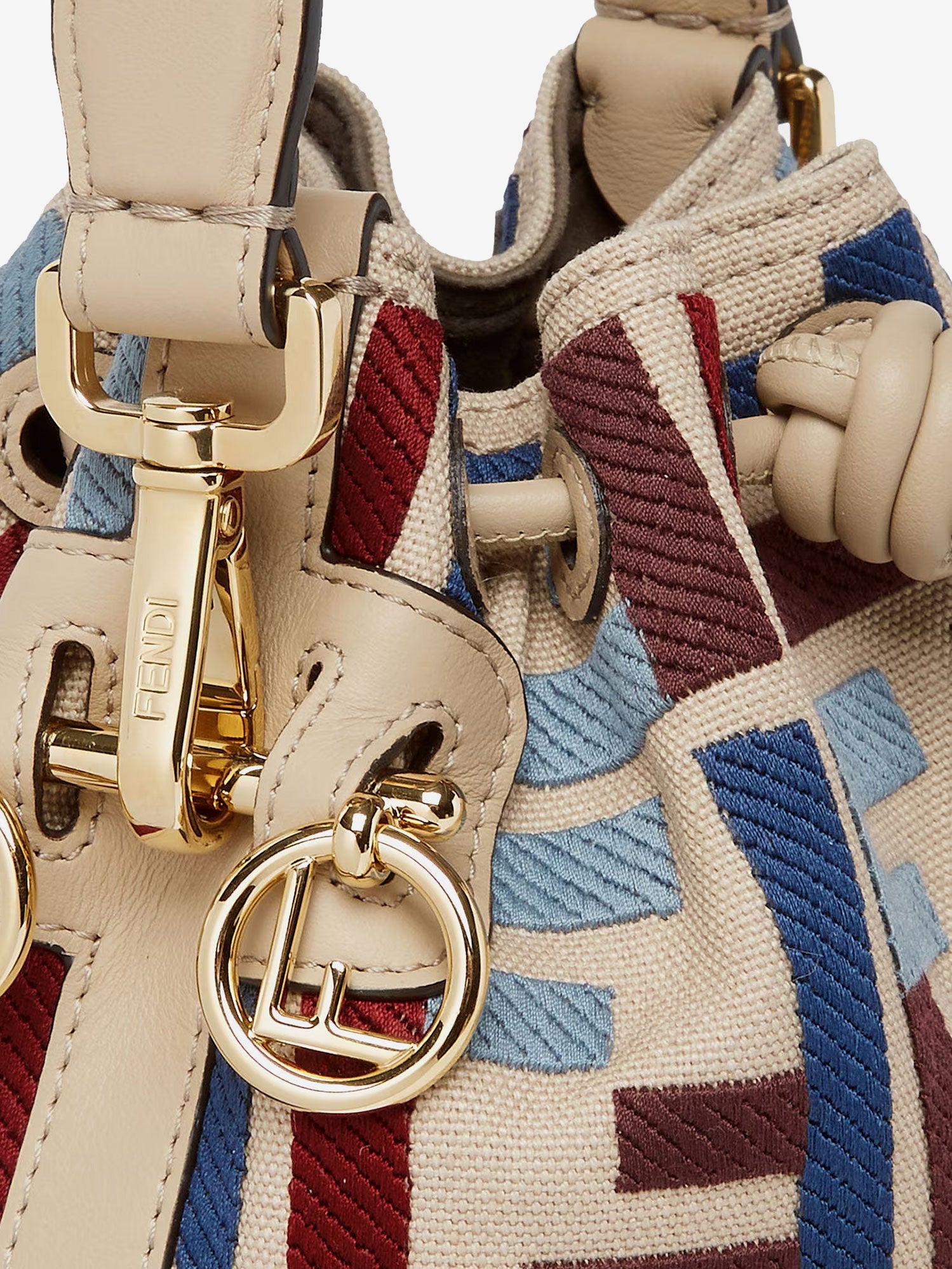 Fendi Mon Tresor Crossbody Bag With Multicolor Ff Embroidery