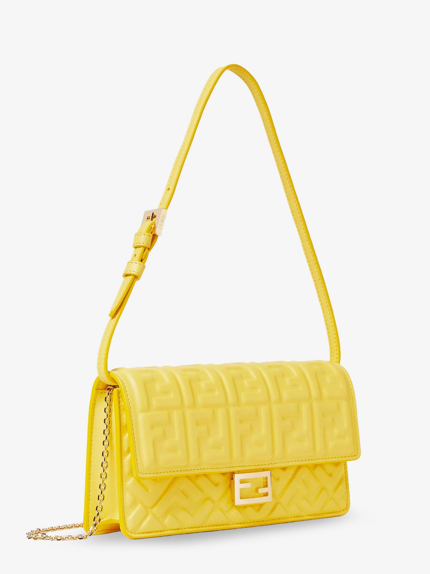 Fendi Leather Wallet On Chain Baguette