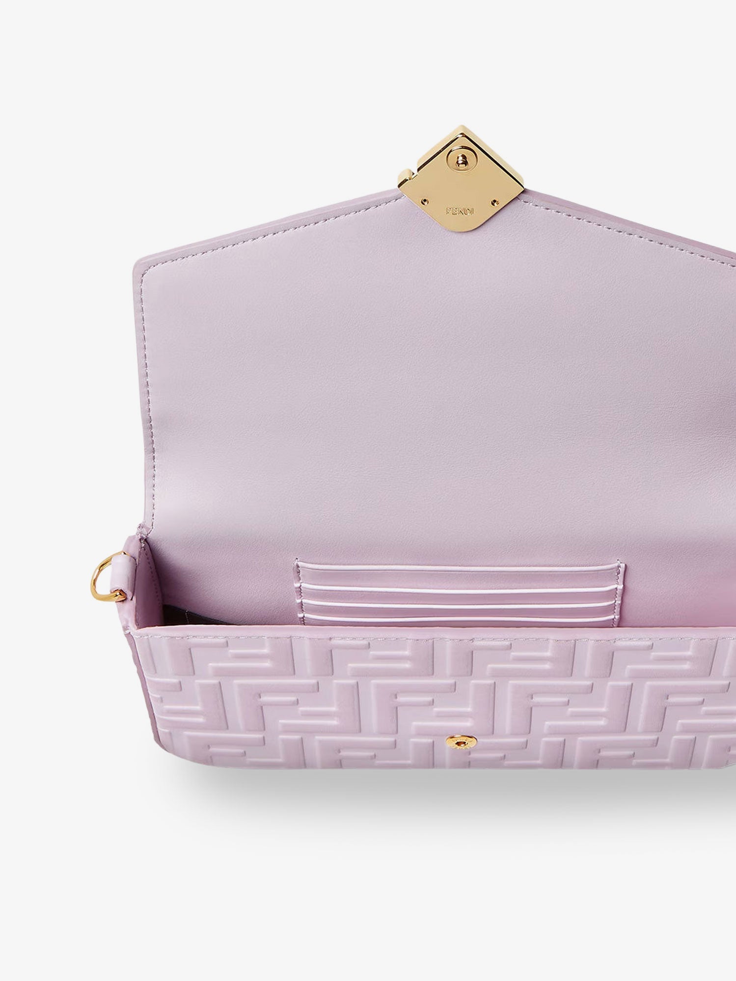 Fendi Wallet On Chain Ff Diamonds Leather Shoulder Bag With Ff Embossed Logo