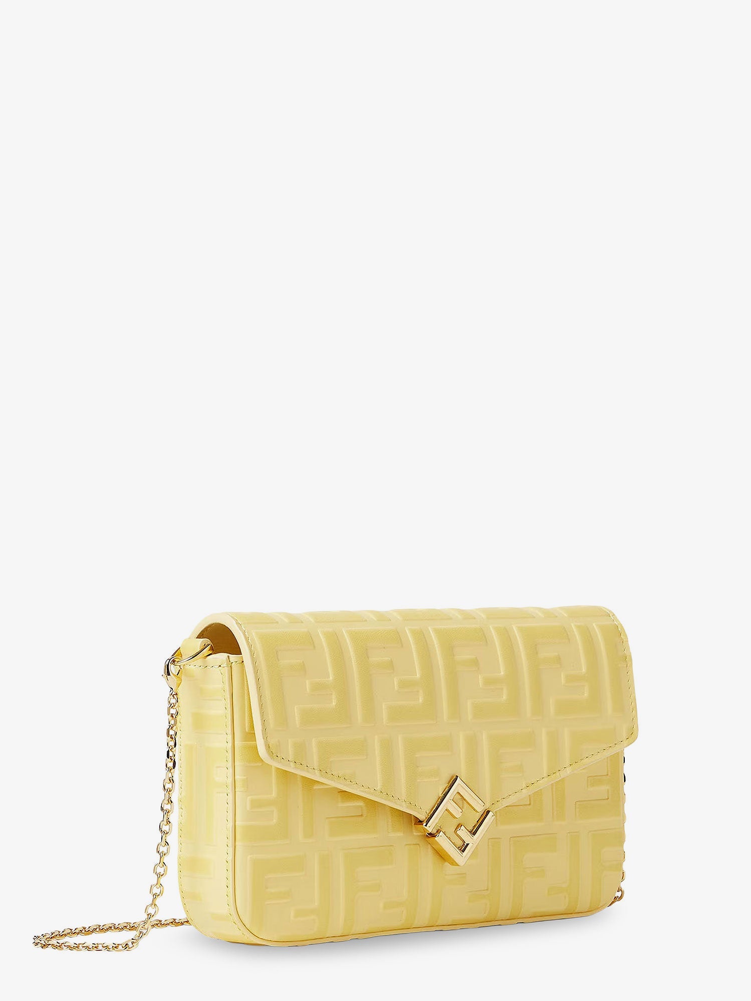 Fendi Wallet On Chain Ff Diamonds Leather Shoulder Bag With Ff Embossed Logo