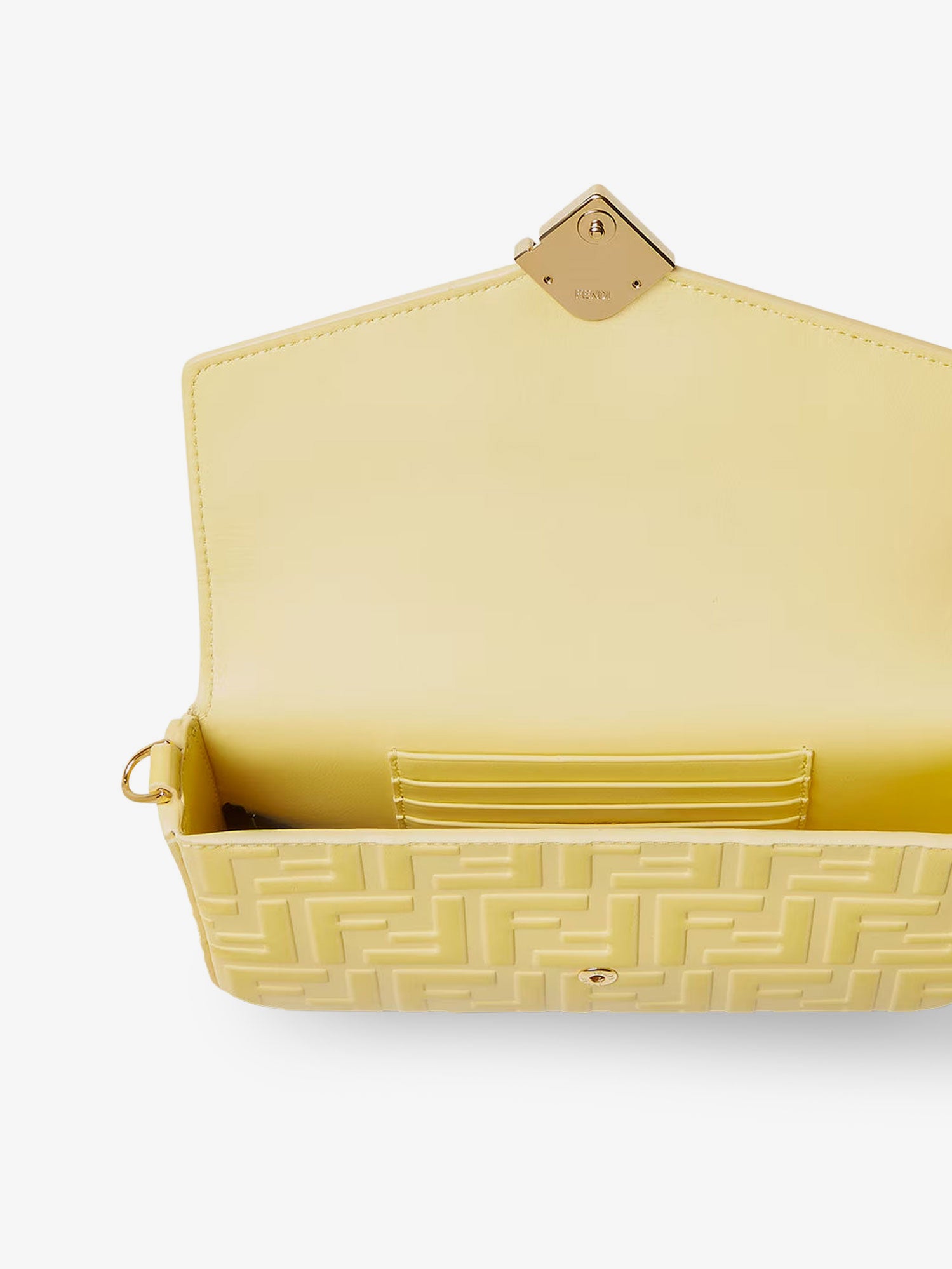 Fendi Wallet On Chain Ff Diamonds Leather Shoulder Bag With Ff Embossed Logo