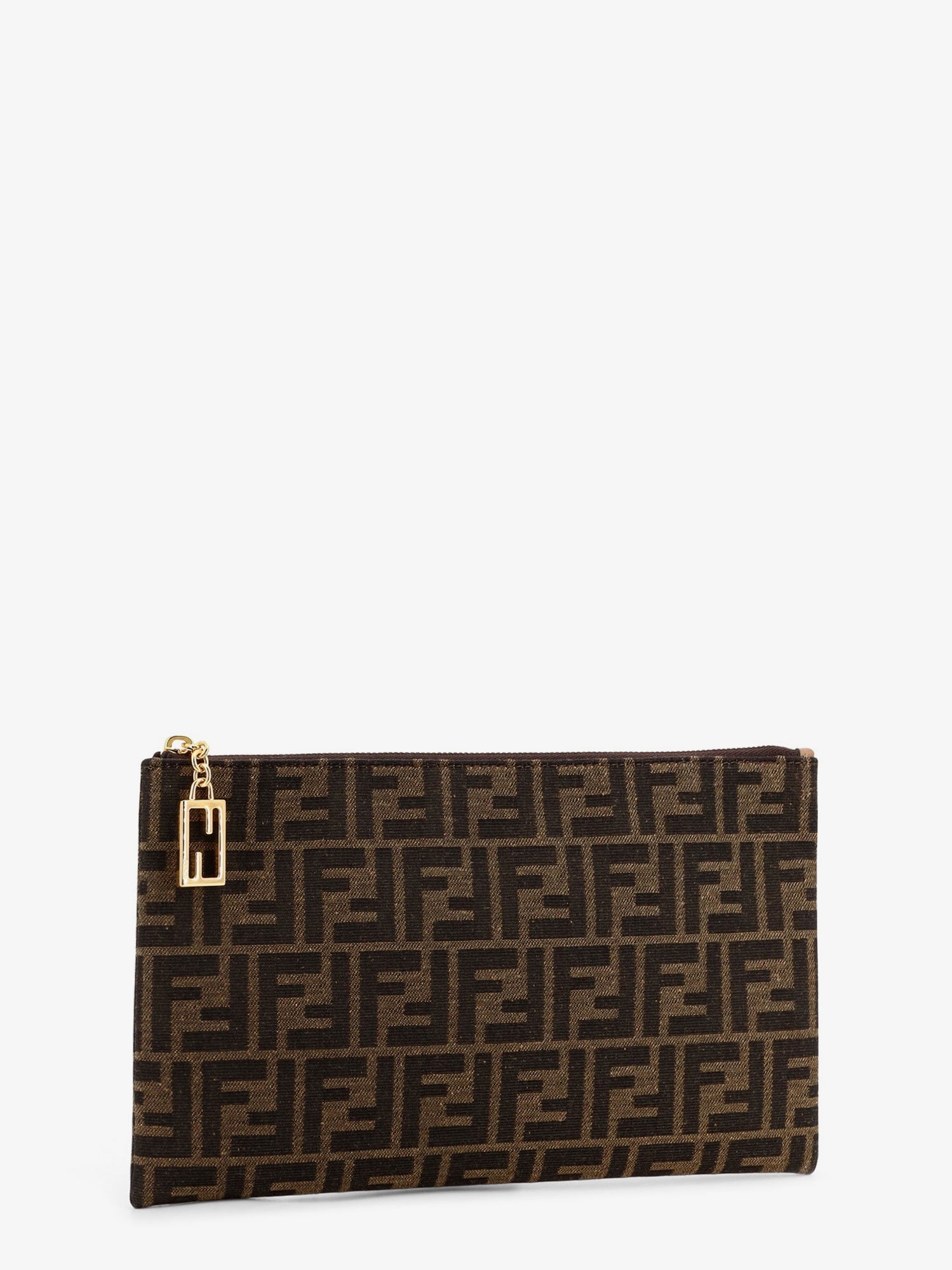 Fendi Medium Flat Ff Jacquard Fabric Pochette
