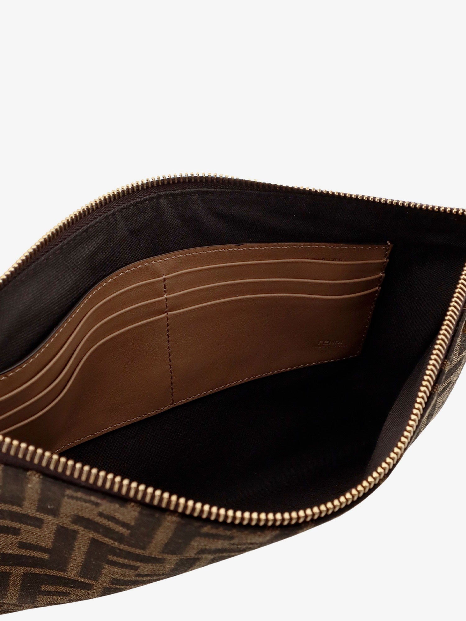 Fendi Medium Flat Ff Jacquard Fabric Pochette