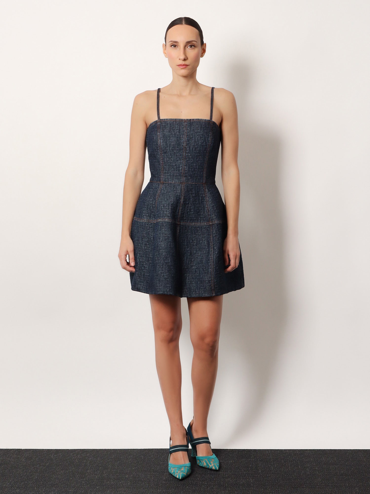 Fendi Padded Denim Mini Dress
