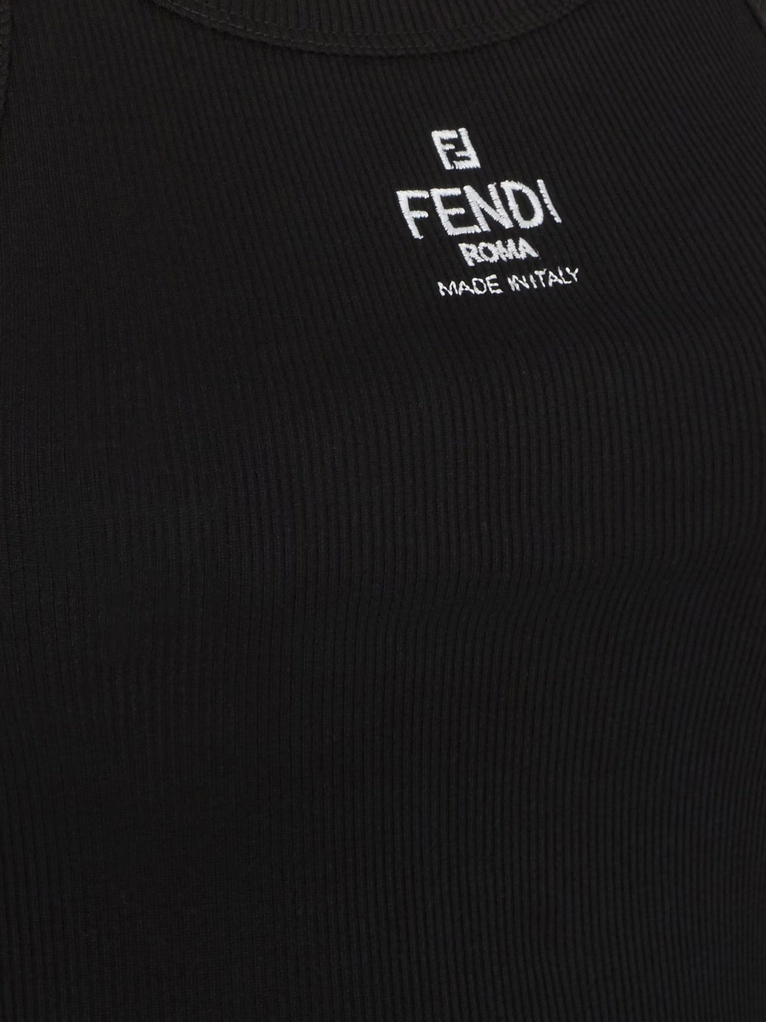 Fendi Ribbed Cotton Tank Top