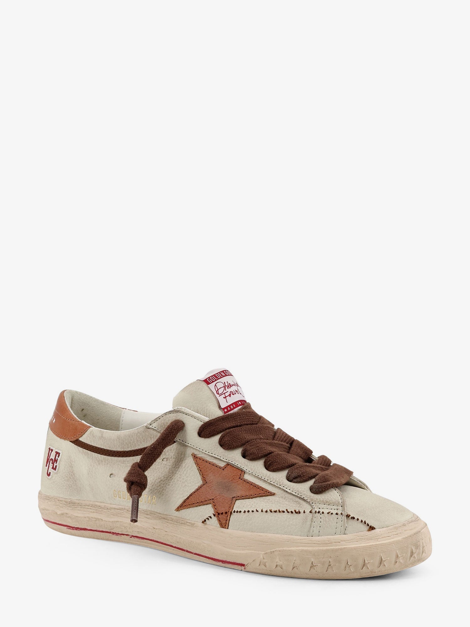 Golden Goose Super Star Leather Sneakers With Logo On The Side