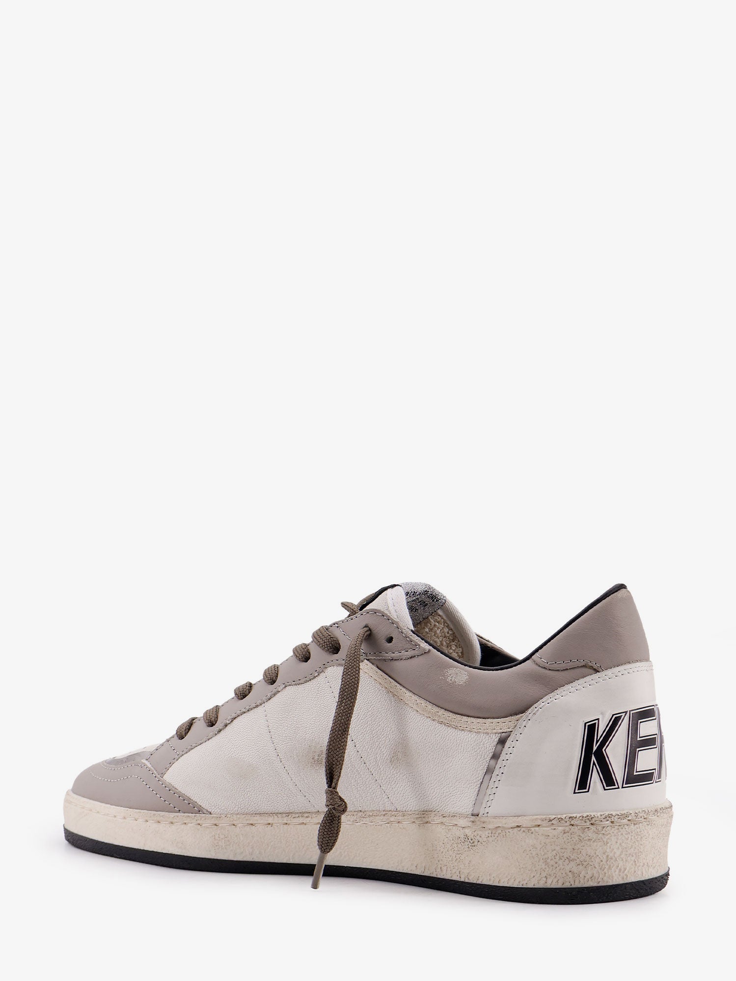 Golden Goose Ballstar Leather Sneakers With Suede Inserts