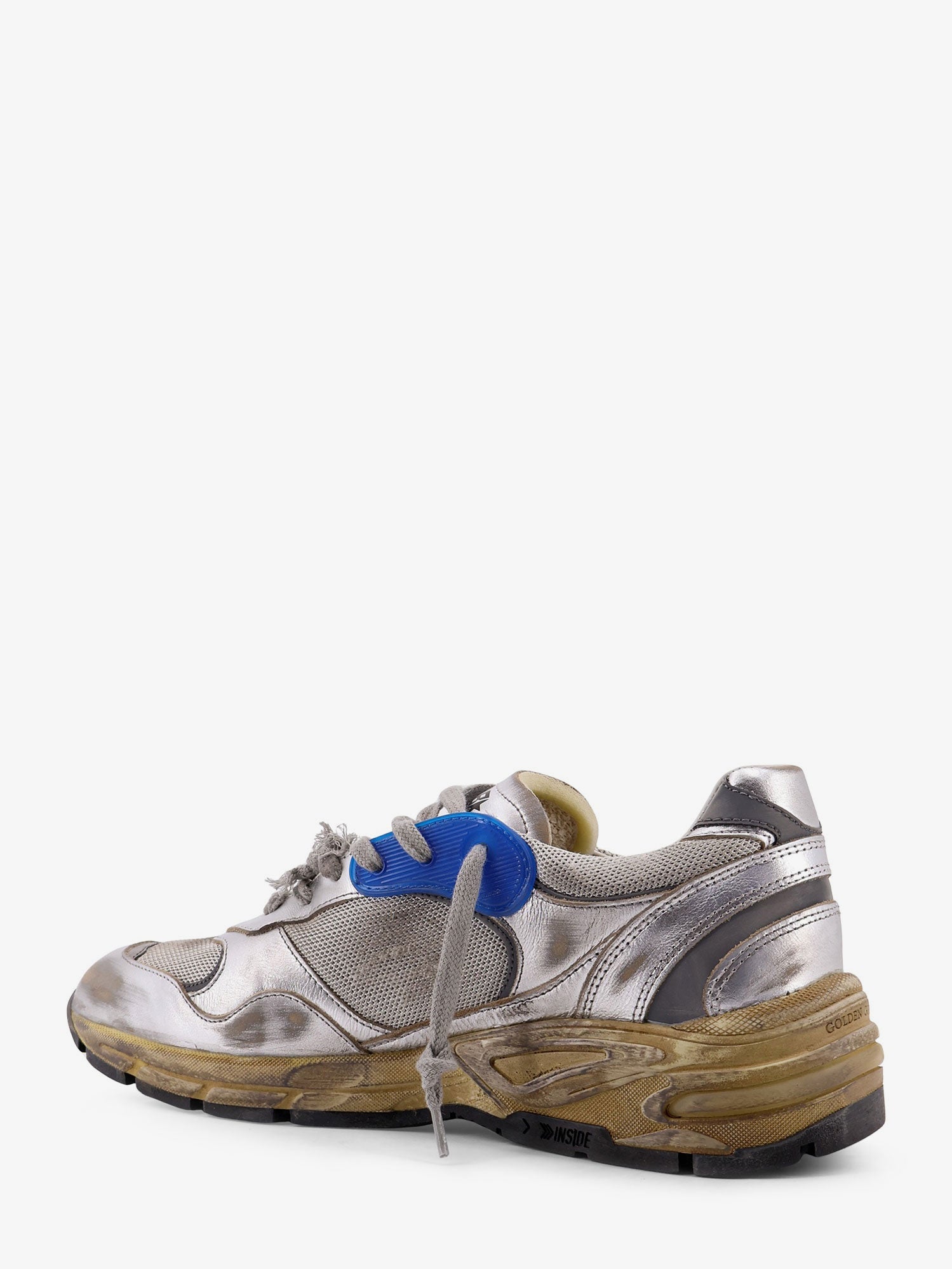 Golden Goose Mesh And Leather Sneakers With Side Logo