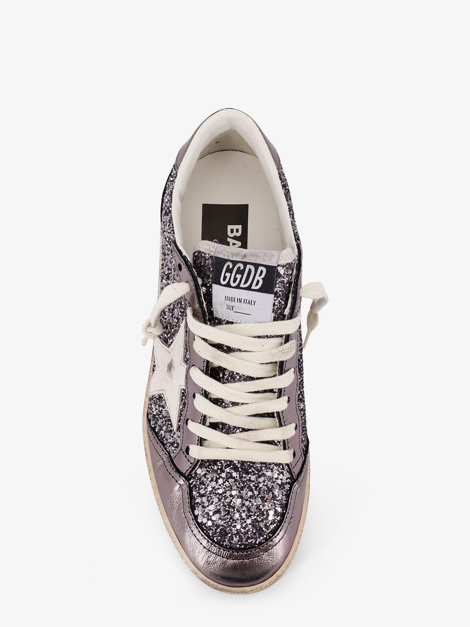 Golden Goose Ball Star Glittered Leather Sneakers