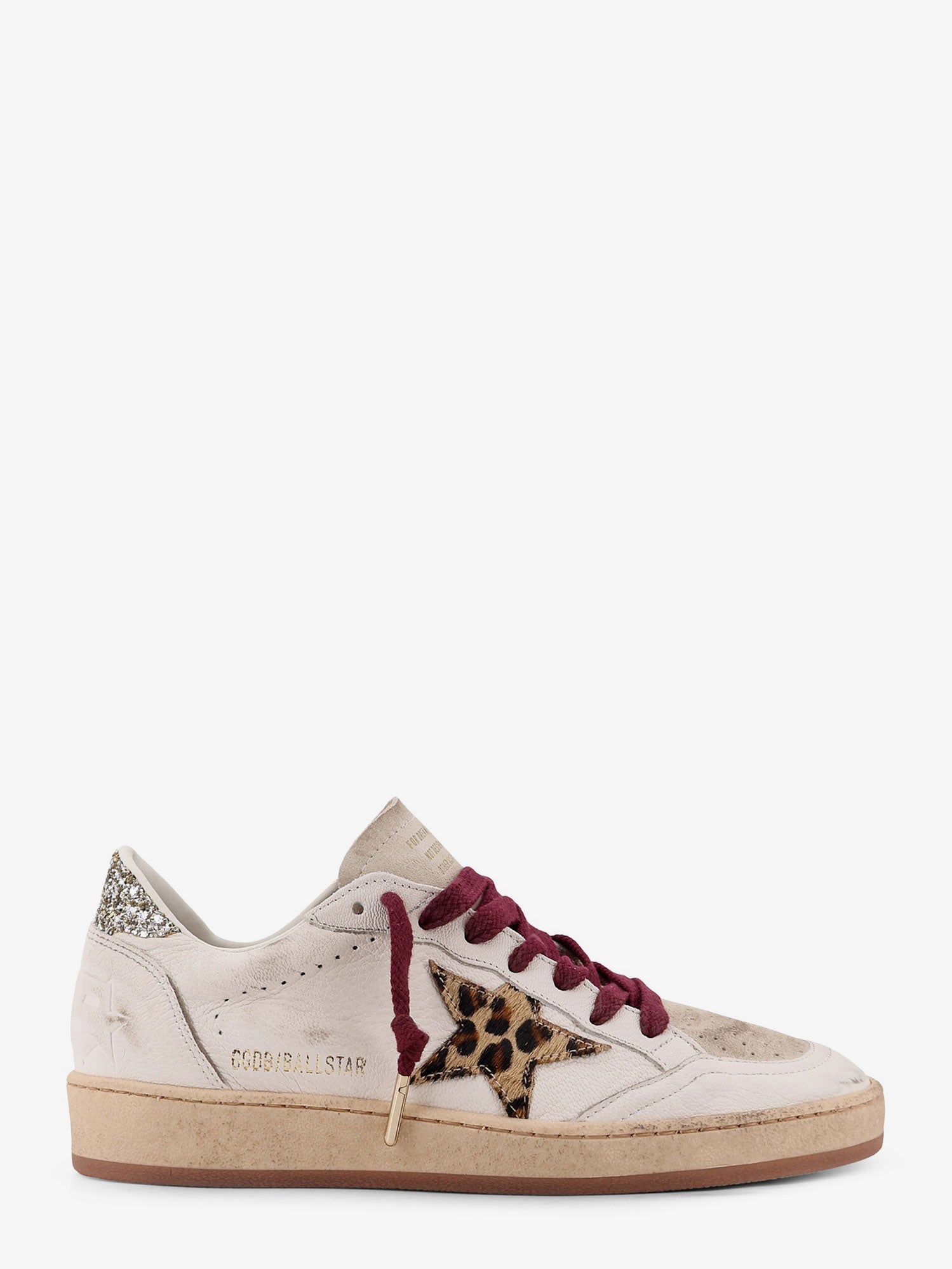 Golden Goose Ball Star Leather Sneakers With Suede Inserts