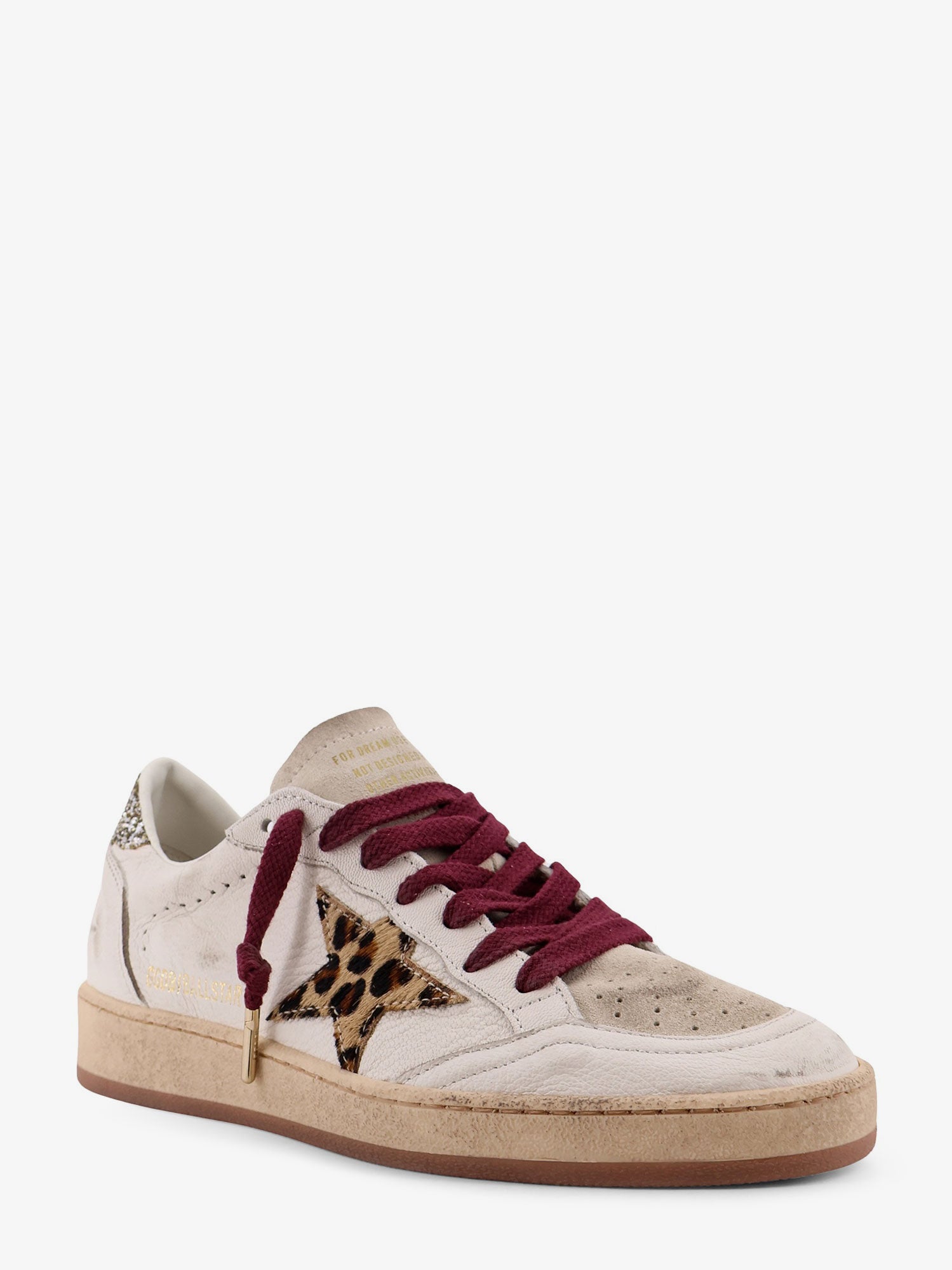 Golden Goose Ball Star Leather Sneakers With Suede Inserts