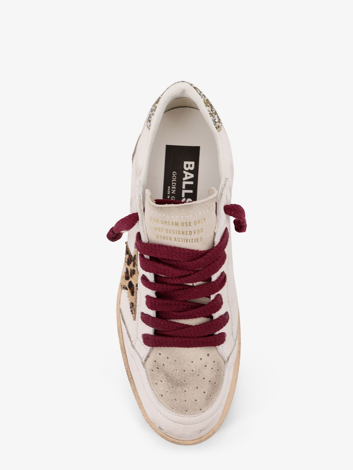 Golden Goose Ball Star Leather Sneakers With Suede Inserts
