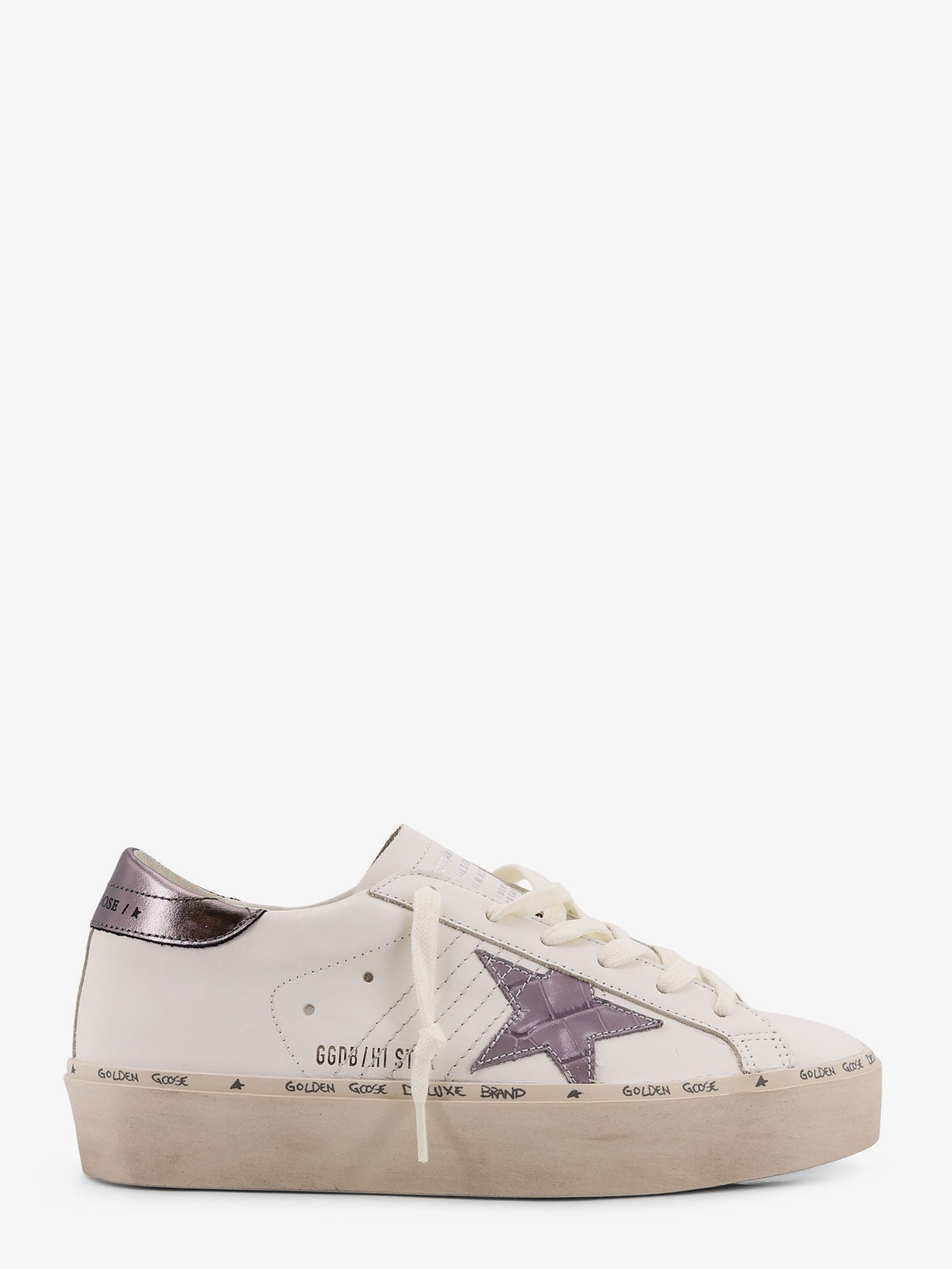 Golden Goose Hi Star Leather Sneakers With Side Logo