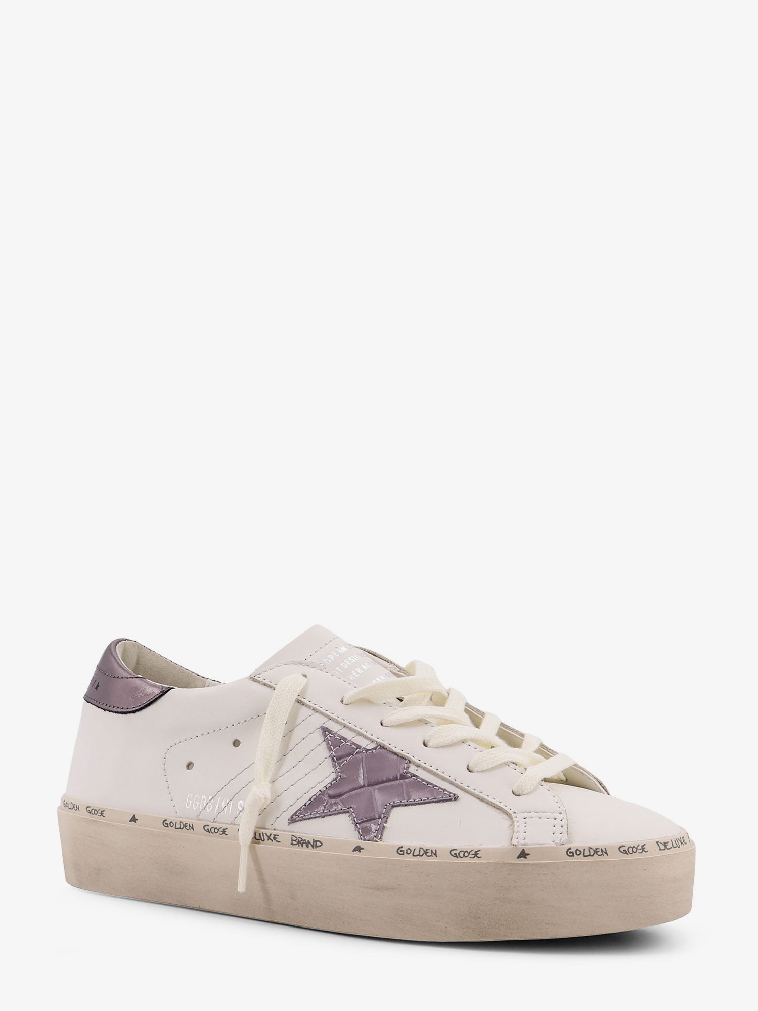 Golden Goose Hi Star Leather Sneakers With Side Logo