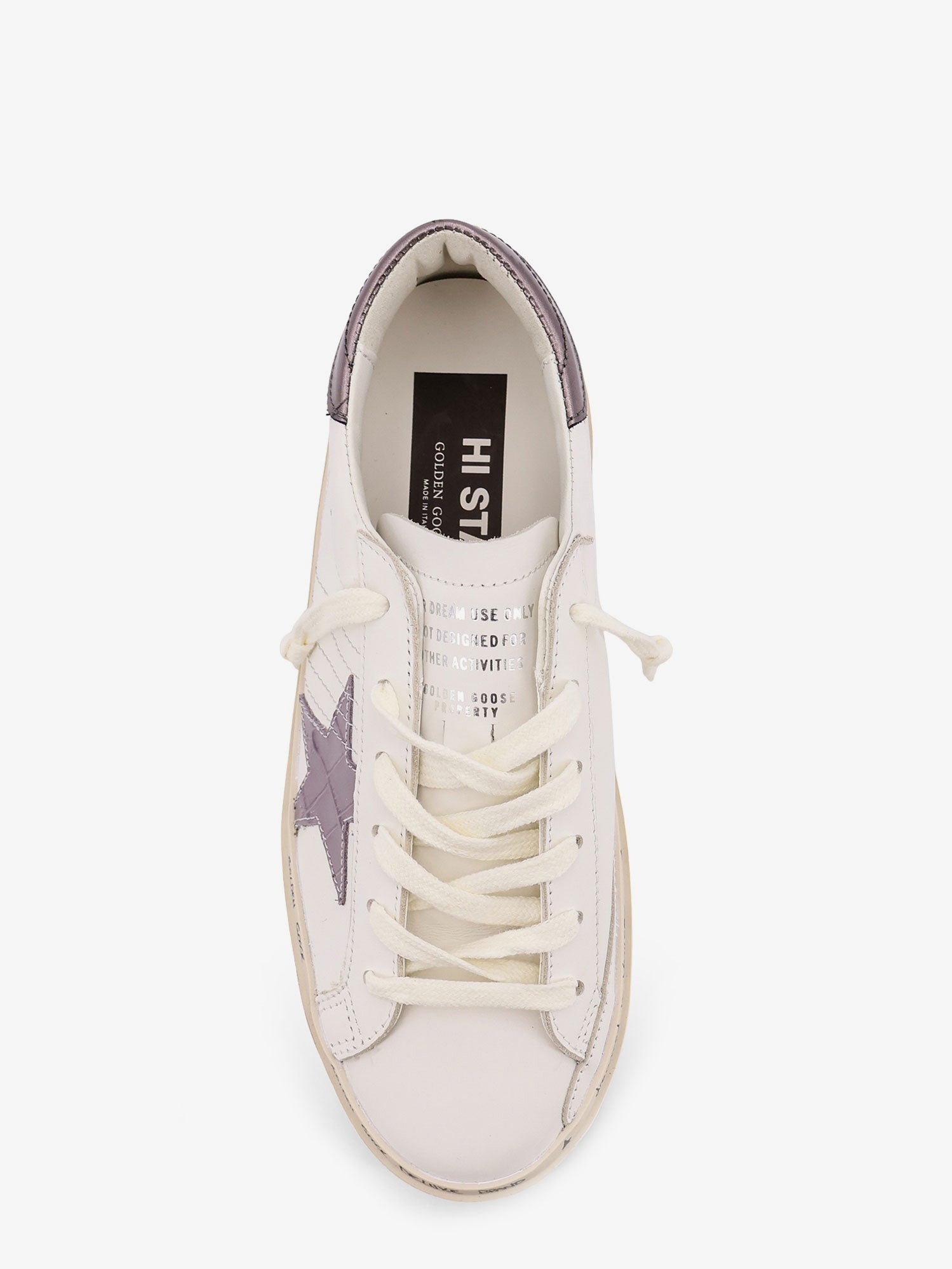 Golden Goose Hi Star Leather Sneakers With Side Logo