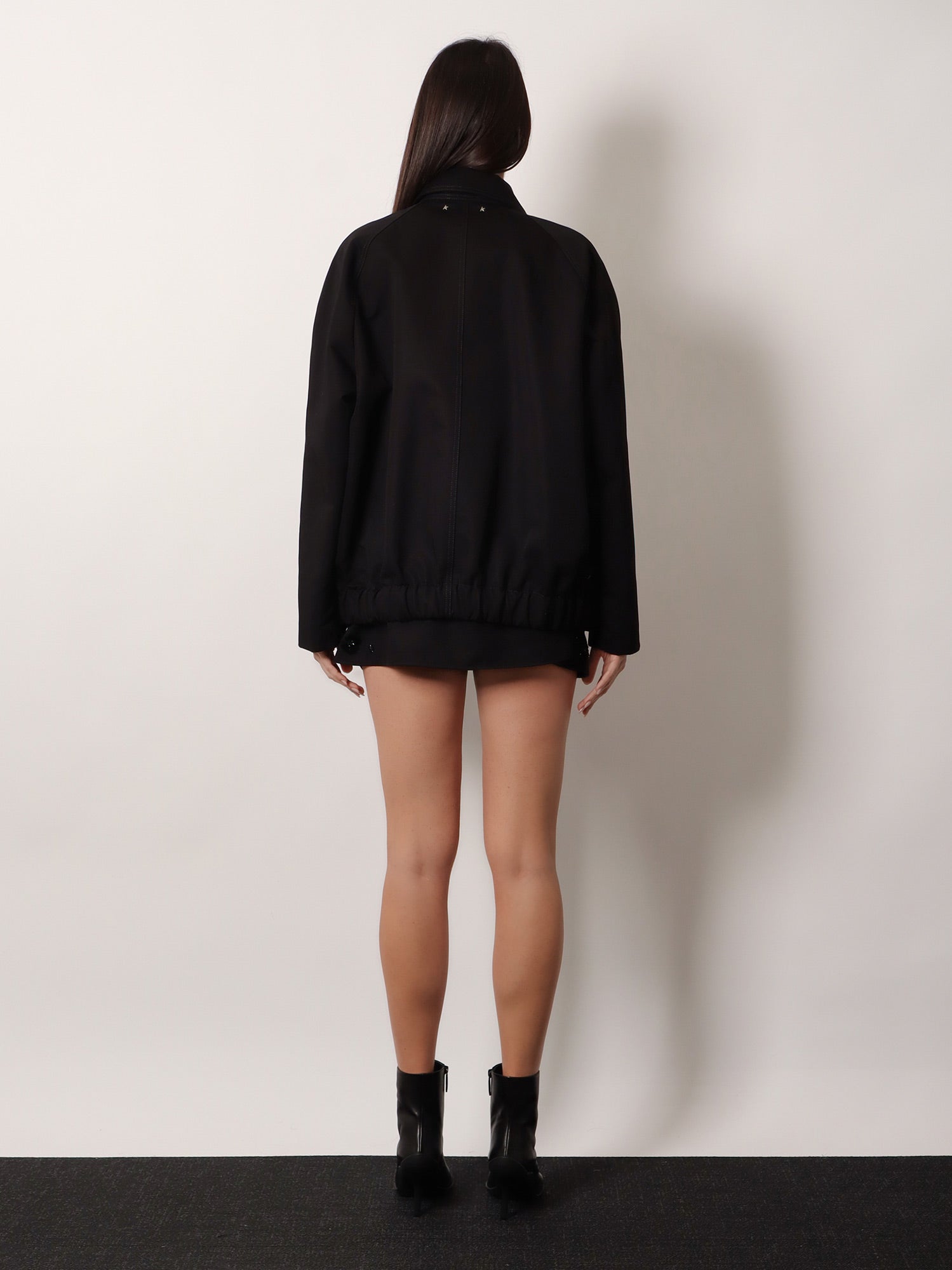 Golden Goose Black Denim Jacket With Floral Details In Sequins And Crystals