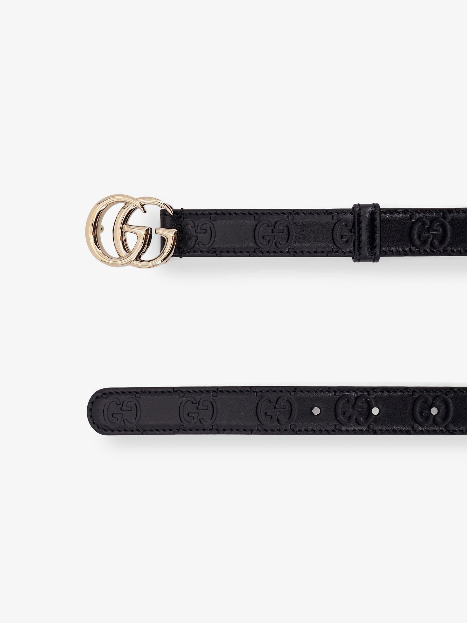 Gucci Leather Belt With All-over Gg Logo