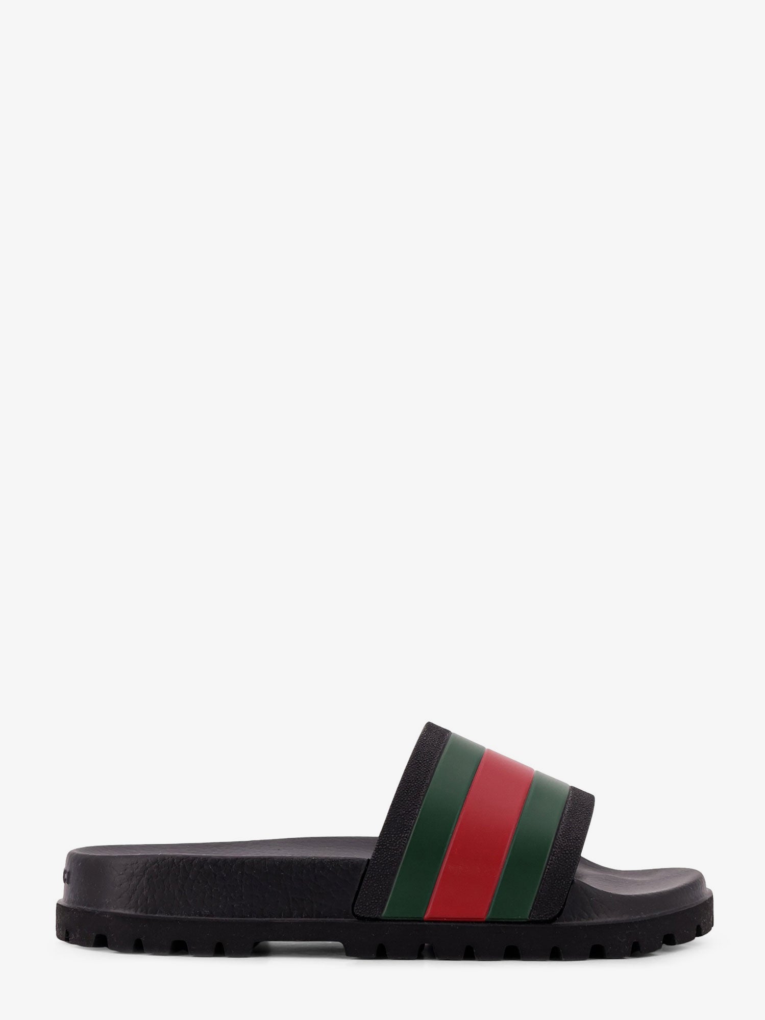 Gucci Rubber Slide With Web Detail