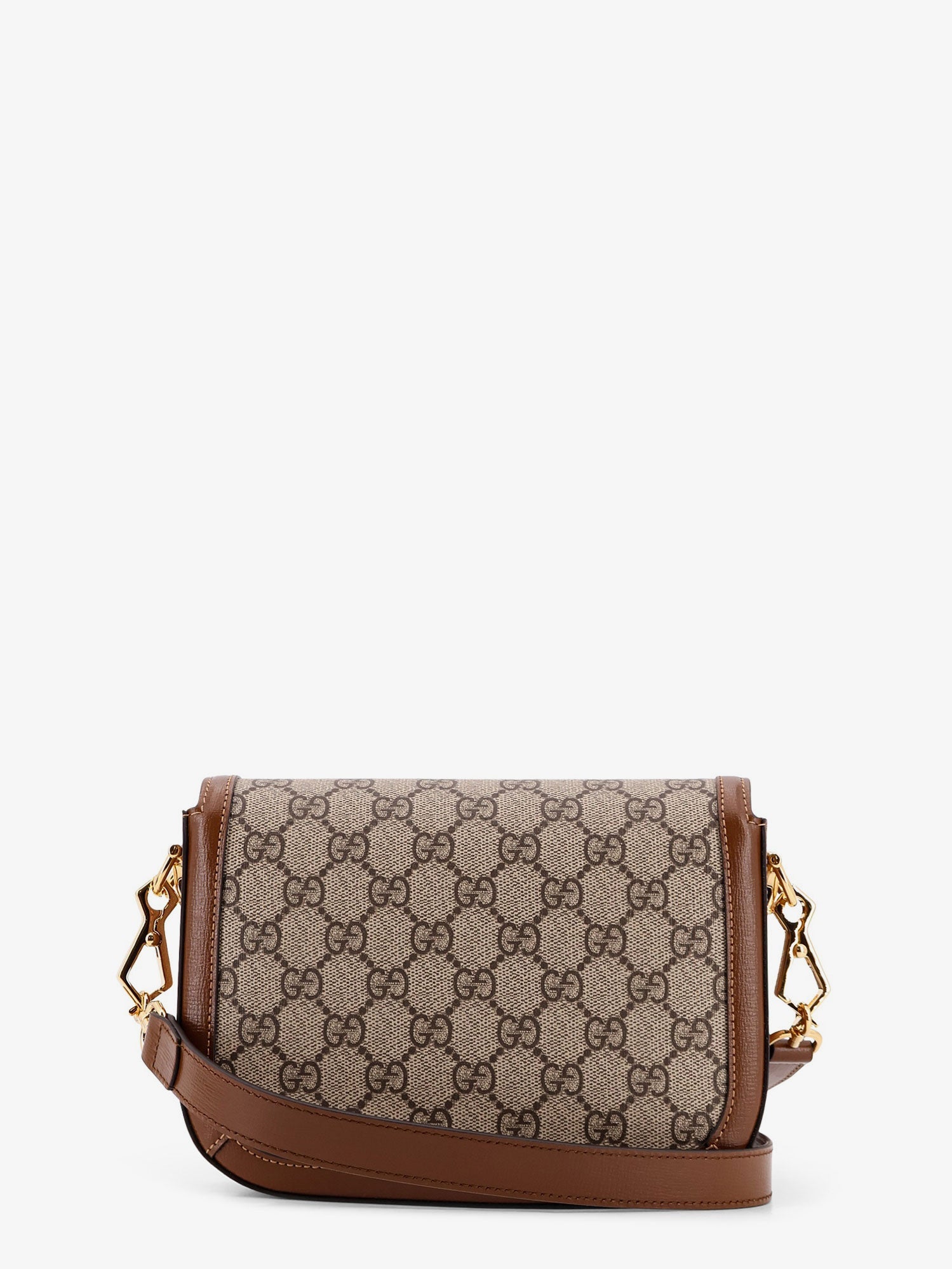 Gucci Coated Canvas Gucci Horsebit 1955 Crossbody Bag With Gg Supreme Motif