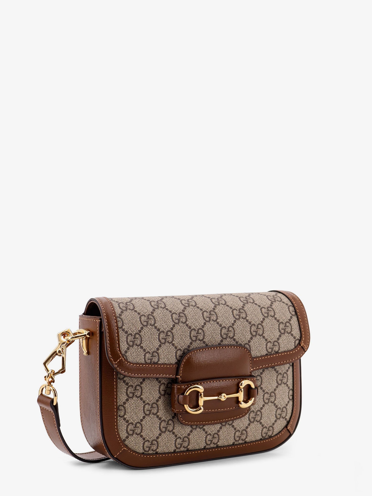 Gucci Coated Canvas Gucci Horsebit 1955 Crossbody Bag With Gg Supreme Motif
