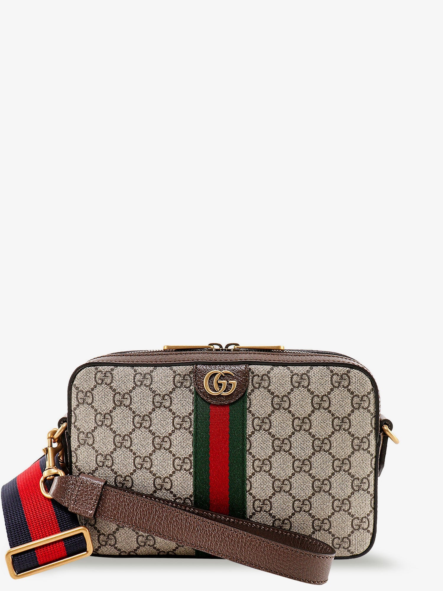 Gucci Ophidia Gg Supreme Fabric And Leather Crossbody Bag