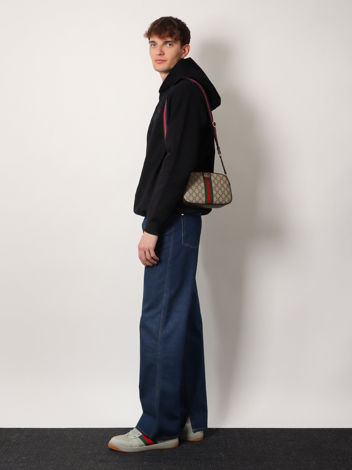 Gucci Ophidia Gg Supreme Fabric And Leather Shoulder Bag