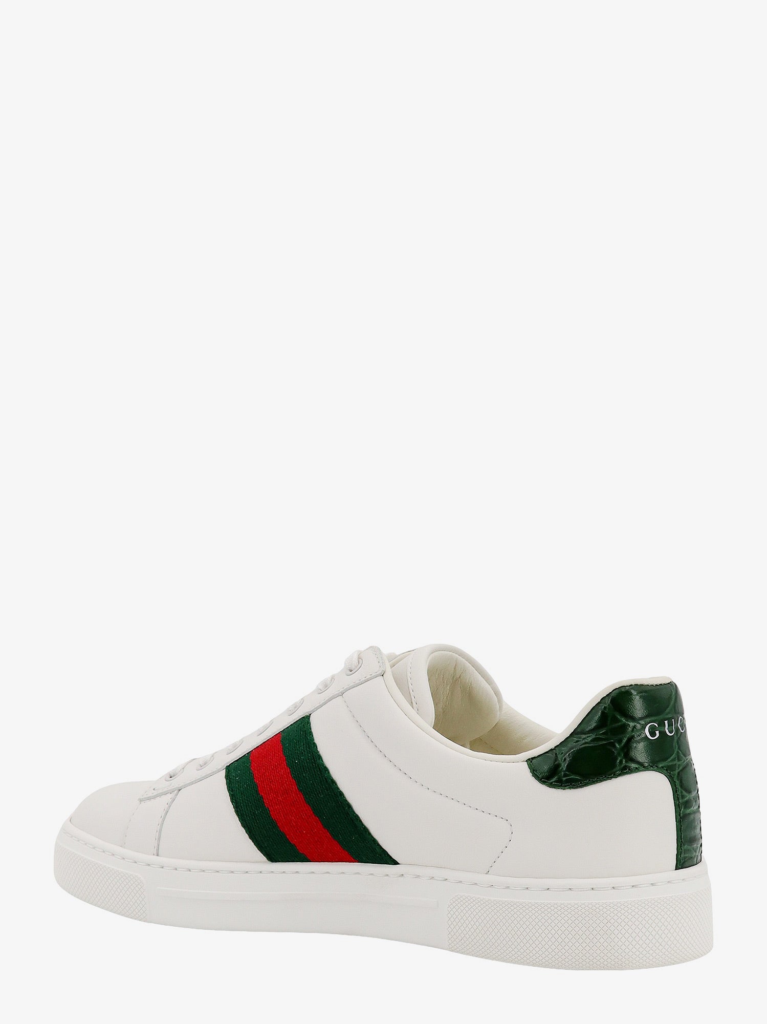 Gucci Ace Leather Sneakers With Side Web Detail