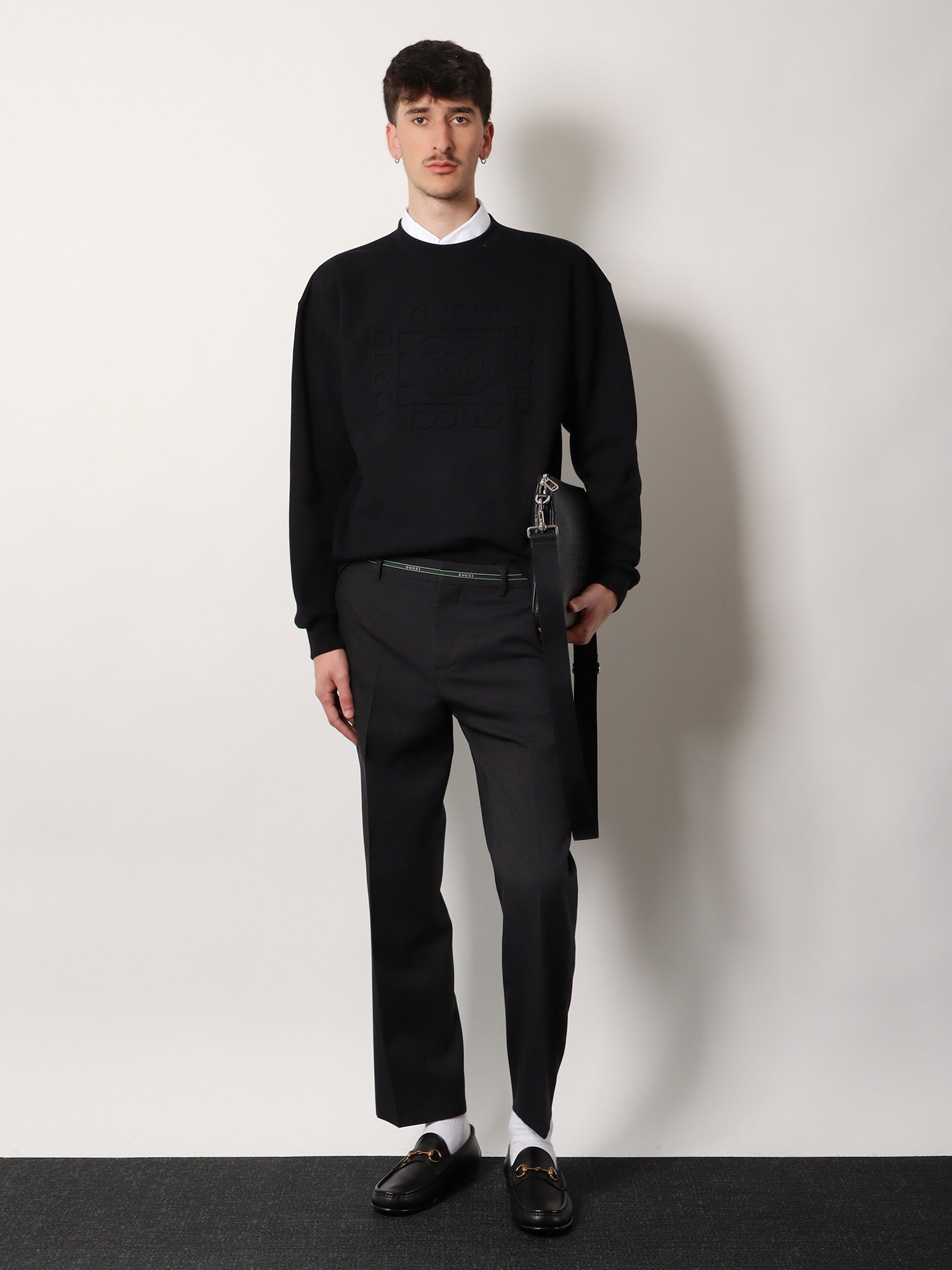 Gucci Cotton Sweatshirt With Frontal Embossed Logo