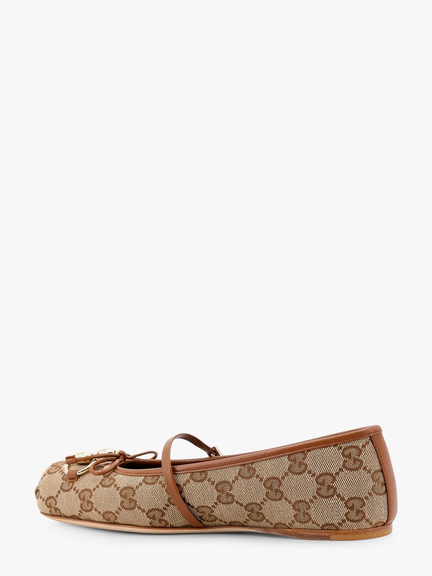 Gucci Gg Fabric Ballerinas With Metal Horsebit